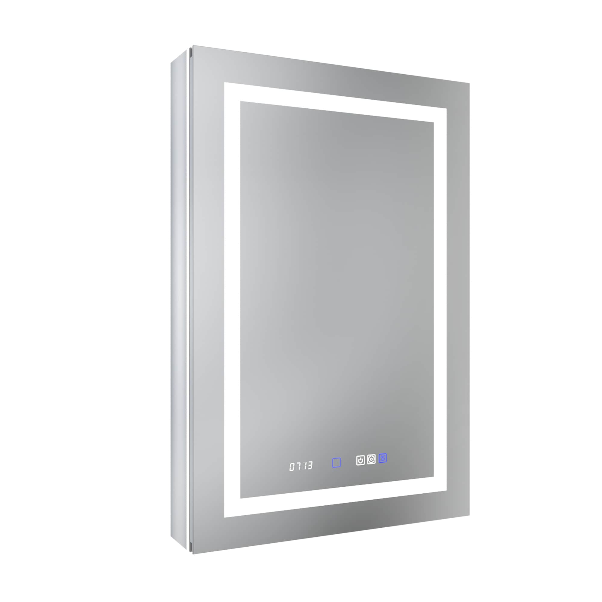 AAZJ JDEX-MC243611LX HSV11 24-Inches x 36-Inches Lighted LED Fog Free Surface/Recessed Mount Silver Mirrored Rectangle Soft Close Medicine Cabinet with Outlet