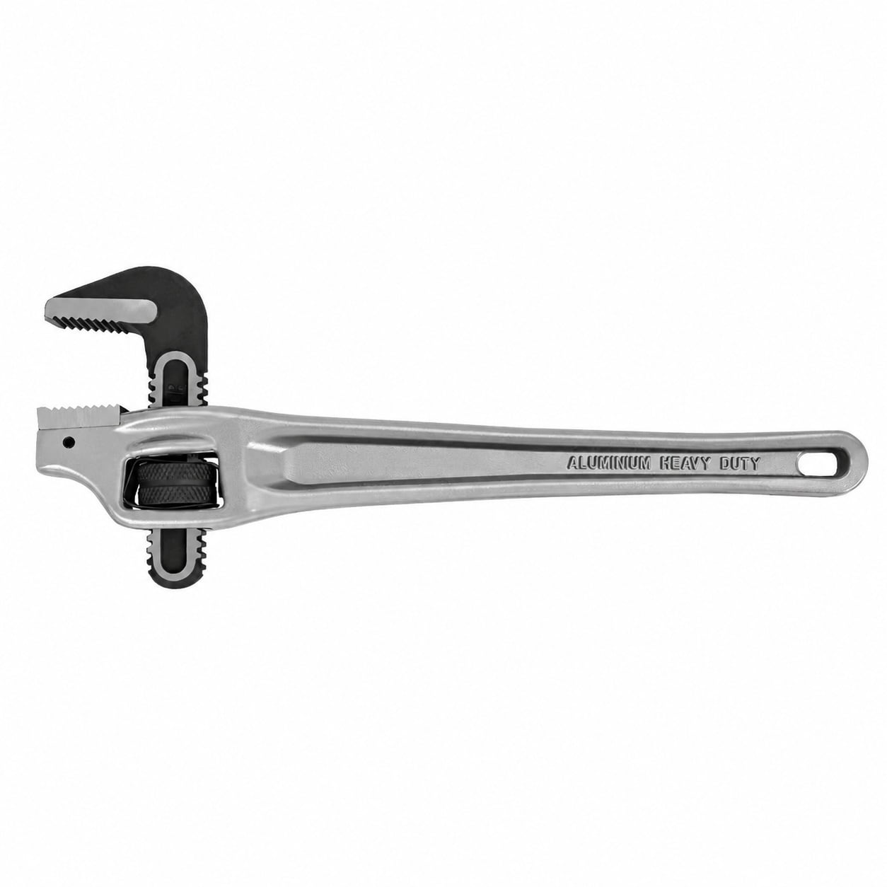 Linder Group Inc 14 inch heavy duty aluminum offset pipe wrench adjustable jaw fits pipes from three quarter to 2 inch ergonomic handle drop forged heat treated