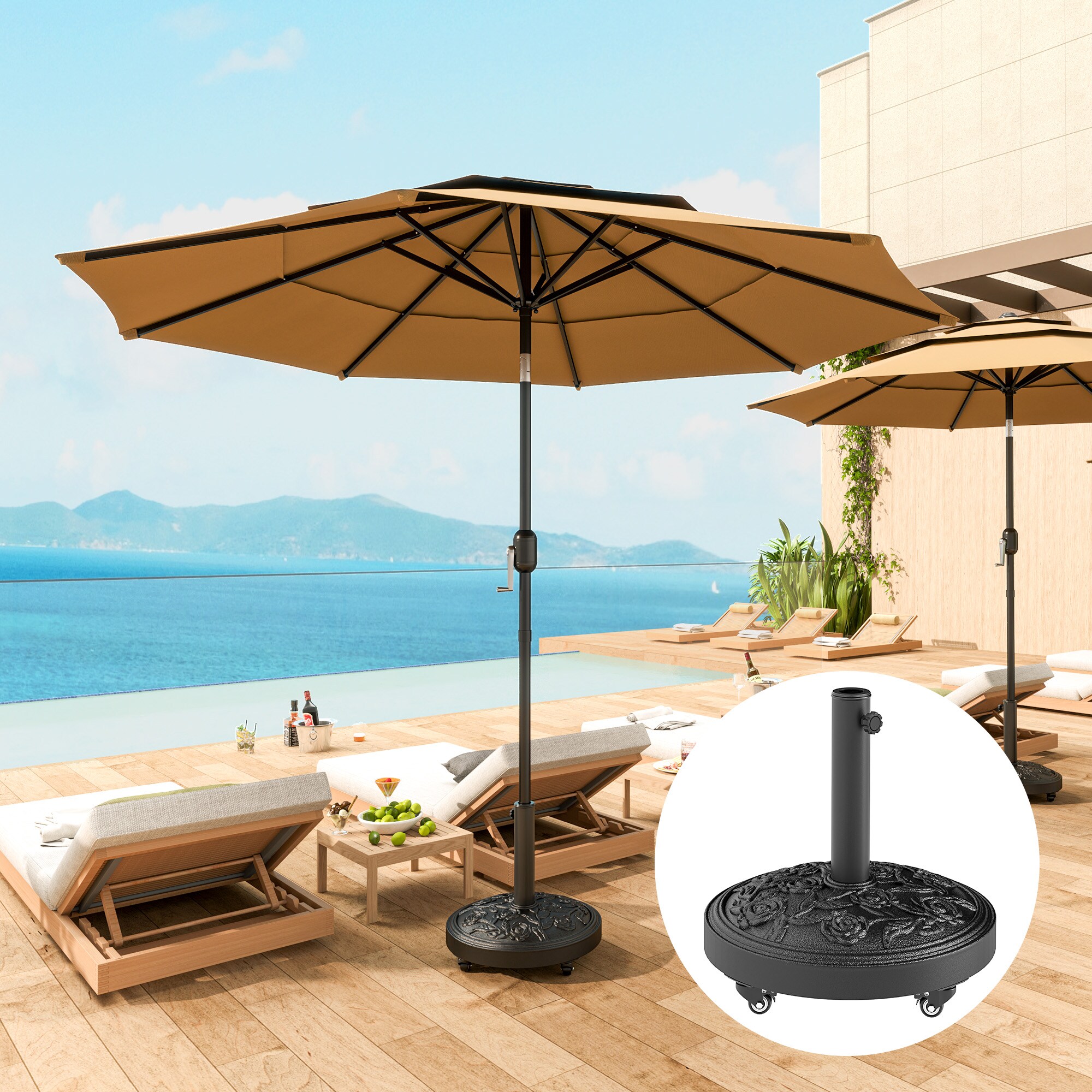 Outsunny 84D-360V00BK Umbrella-Bases - View #2