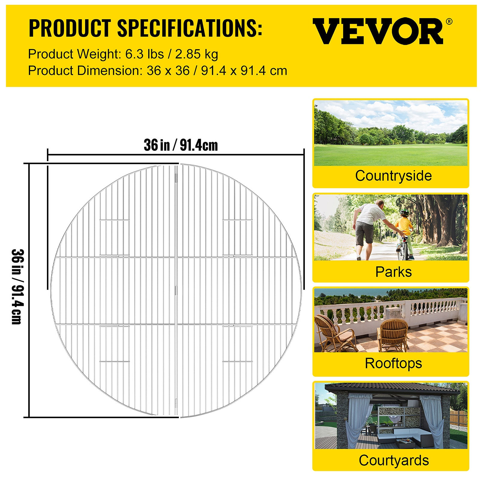 VEVOR YXTZLPYCYSL36LW25V0 Gas-Grill-Cookgrates-Warmracks - View #8