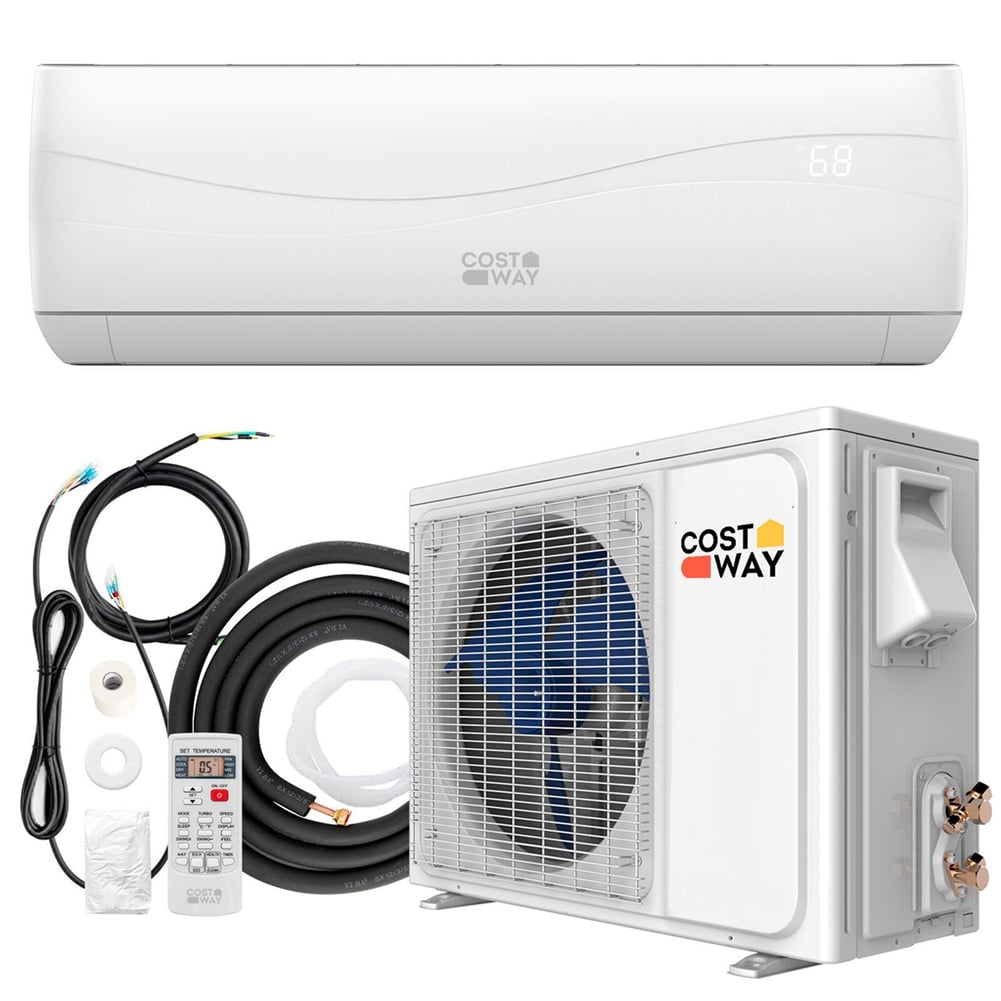 Costway CSHY001508 24000 BTU Mini Split Air Conditioner and Heater Ductless 18.5 SEER2 1500 Sq Ft