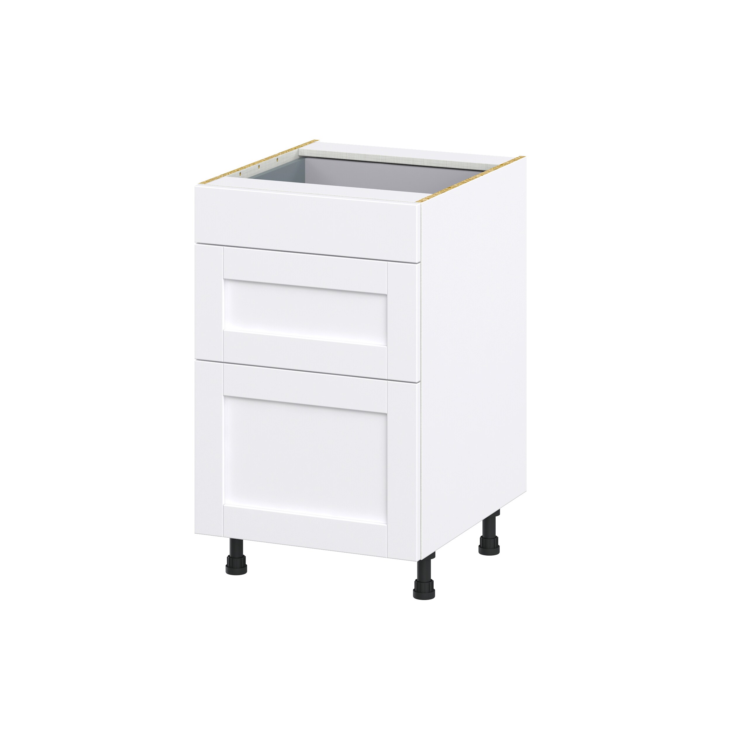 Hugo&Borg DSB3D21-RM Rosemont 21-in W x 34.5-in H x 24-in D Glacier White 3 -Drawers Drawer Base Fully assembled Cabinet (Recessed Panel Shaker)