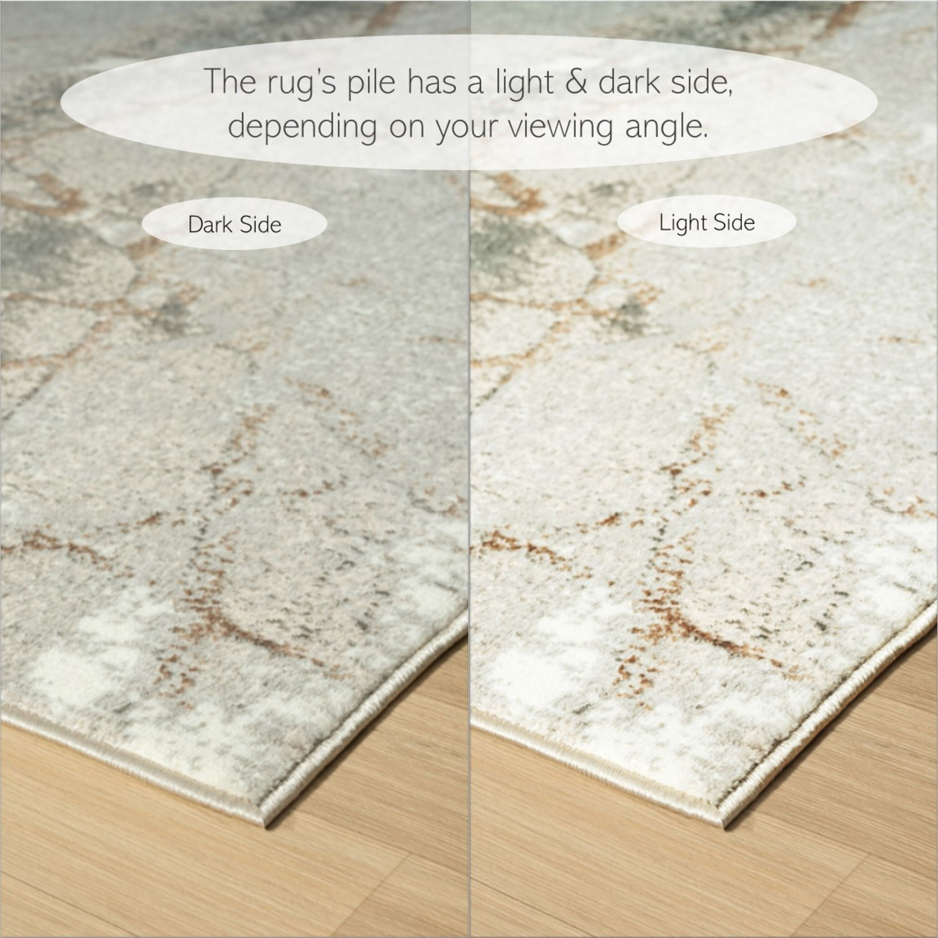 Anna Rae Beige and Gray Abstract Polyester Area Rug, 7'5" x 9'5"