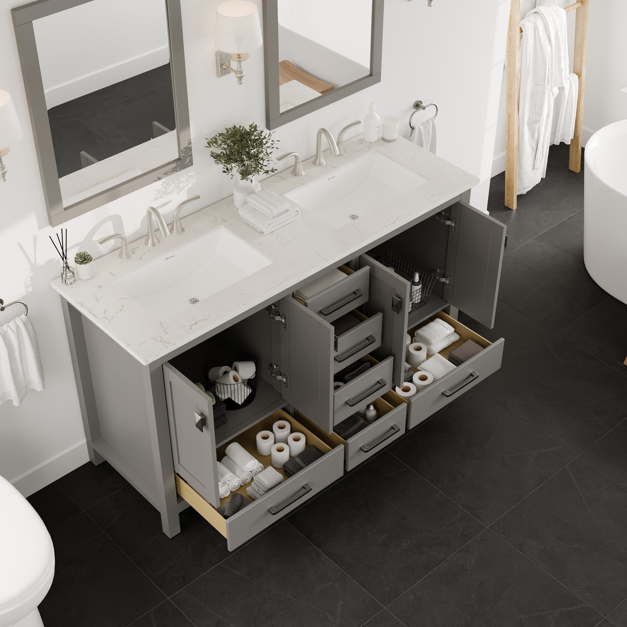Eviva EVVN412-60GR Bath-Vanity-Combo - View #5