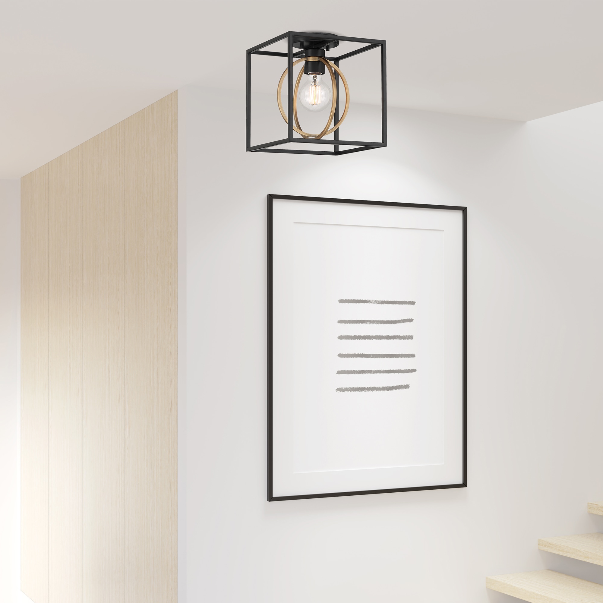 Designers Fountain D276M-SF-MB Kew Gardens 1 -Light 10-in Matte Black Semi Flush Mount Light