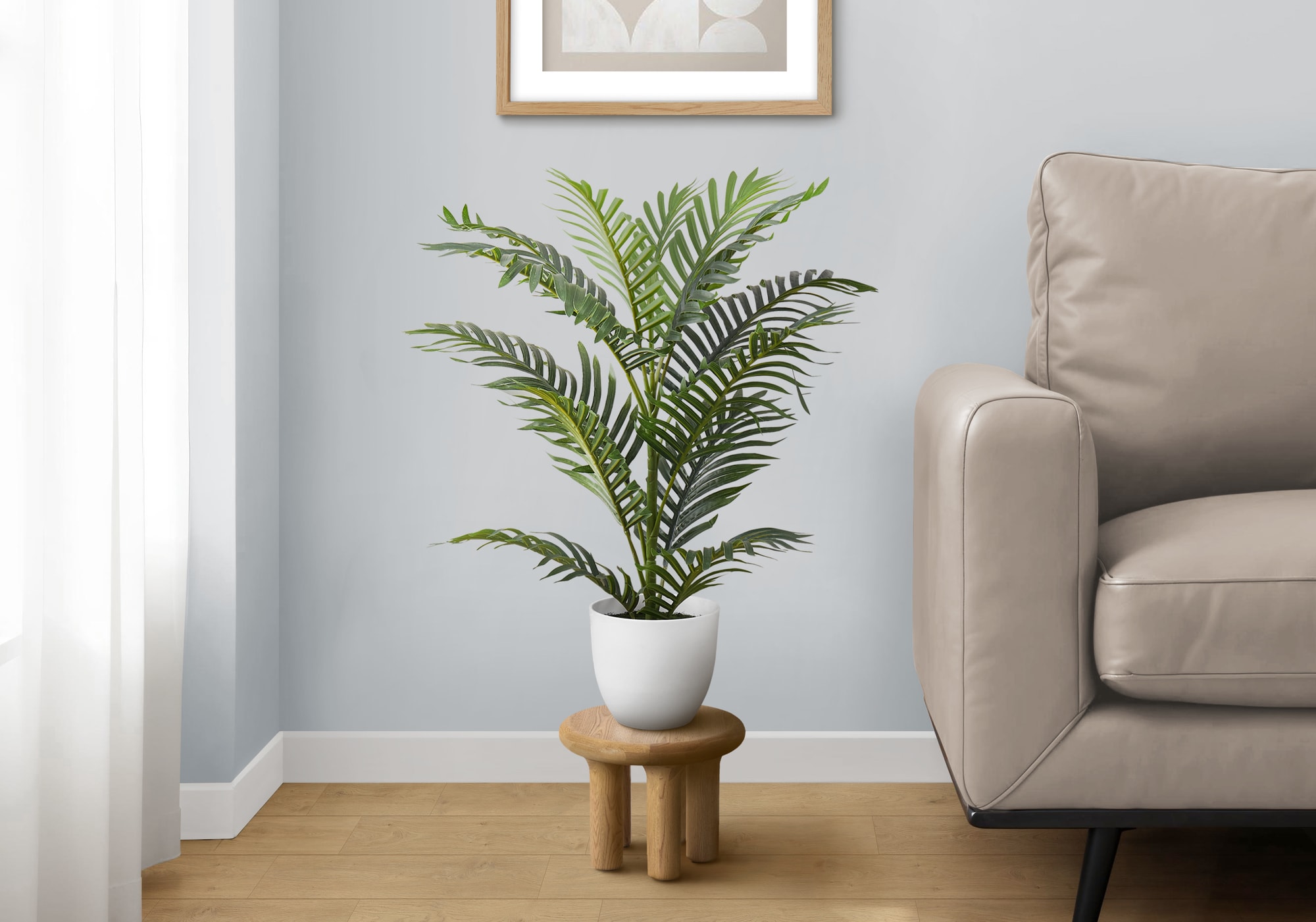 Huluwat - Artificial Plant 28inches Tall Palm Tree Indoor Faux Fake Floor Greenery Potted Real To...