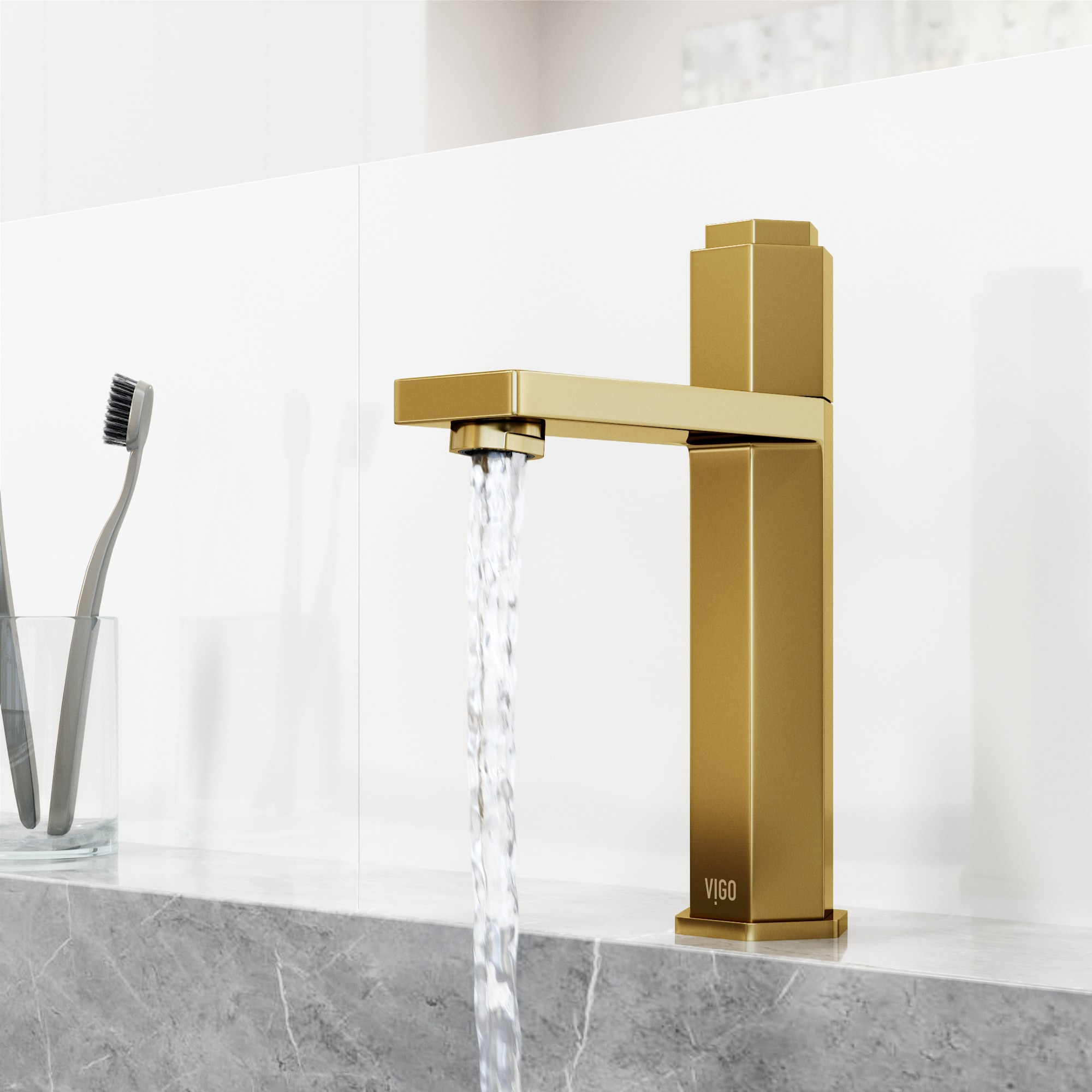 Matte Brushed Gold Single Handle Bathroom Faucet