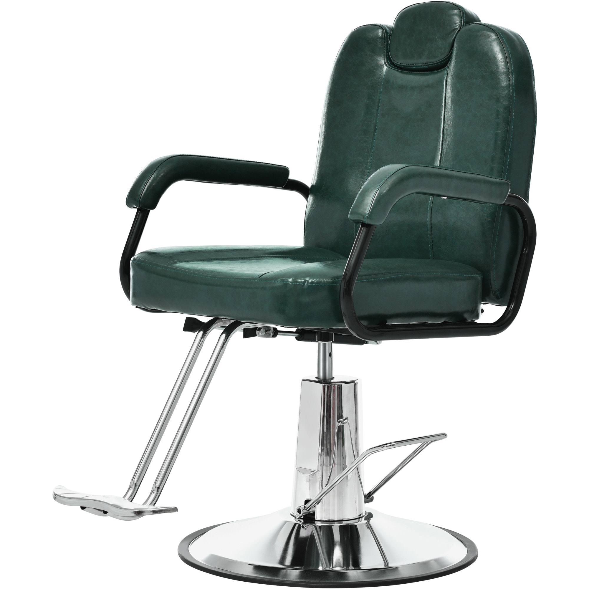 Clihome HL-U3070583200 Modern Dark Green Faux Leather Swivel Accent Chair