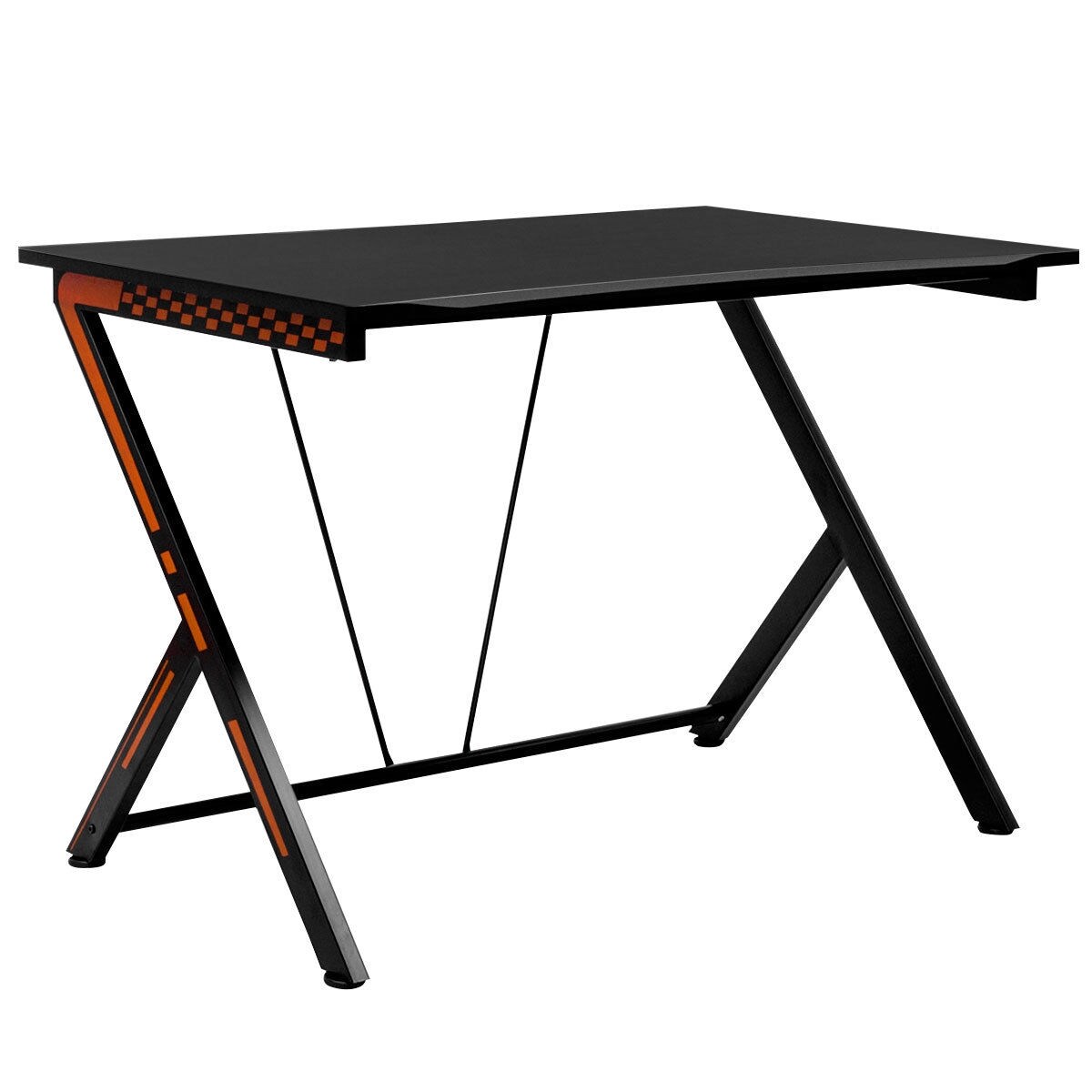 Fenbeli - Computer Desk with Wide Tabletop and Side Storage Shelves Metal Frame Home Office Writi...