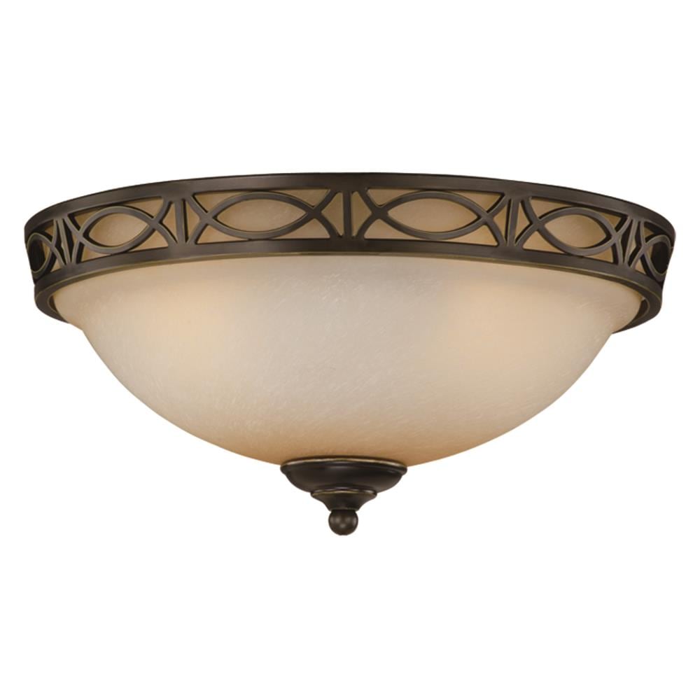 Cascadia Medallion 13.5-in Vintage Bronze Traditional Fluorescent Semi ...