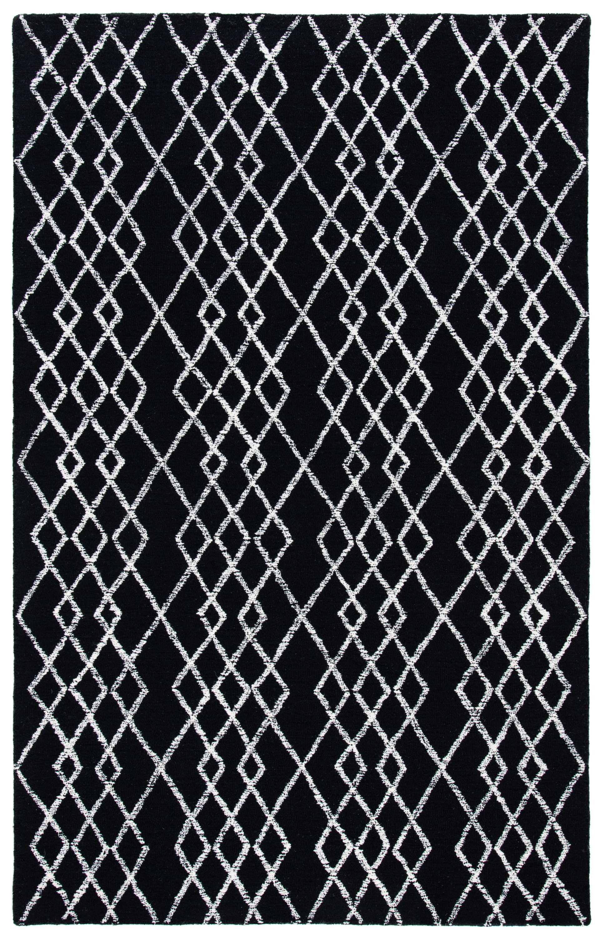 Safavieh MET994Z-5 Metro Hirono 5 x 8 (ft) Tufted Wool Black/Ivory Rectangular Indoor Geometric Bohemian/Eclectic Area rug