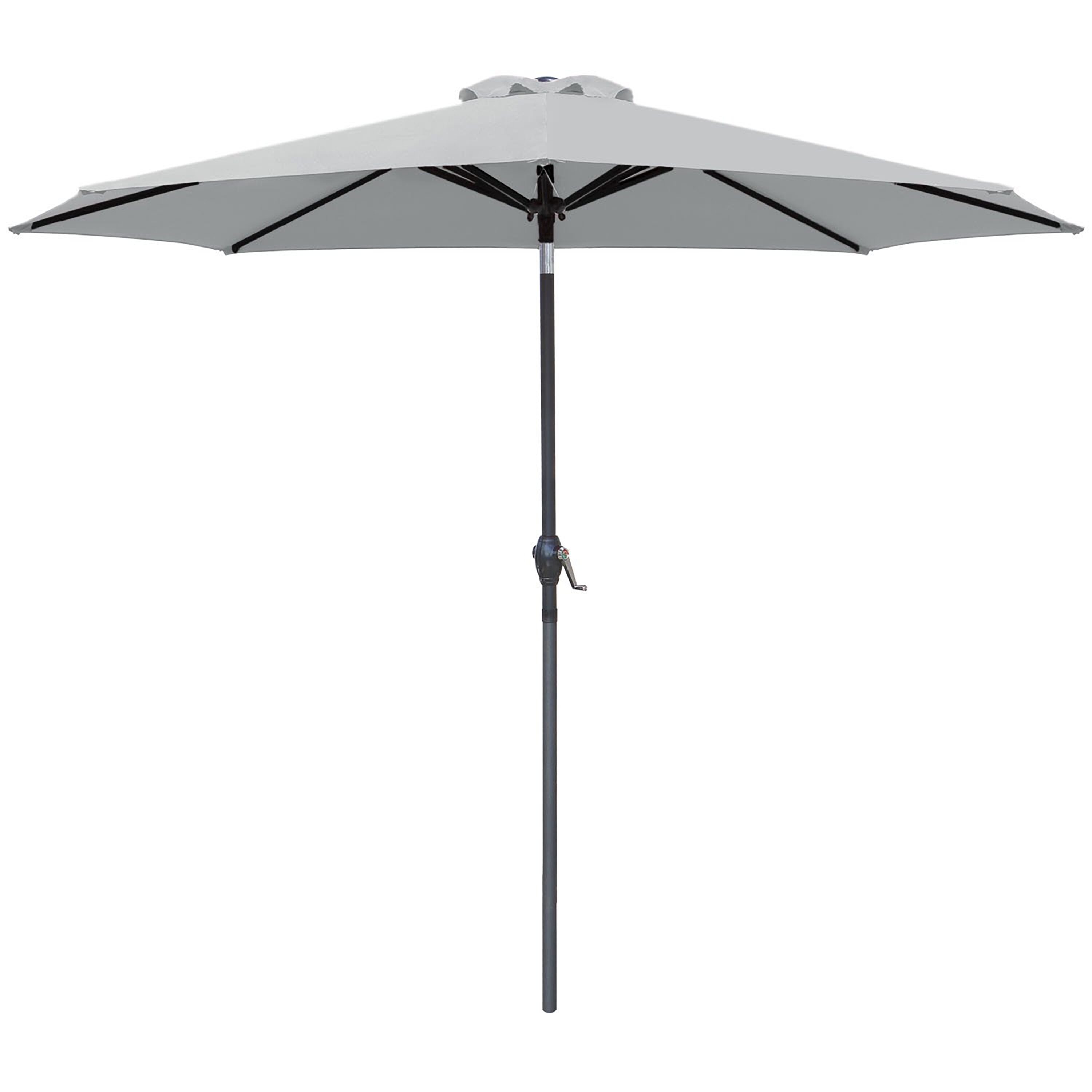 Vineego LS-PUB9224 8.79-ft Steel Gray Garden Patio Umbrella with Base