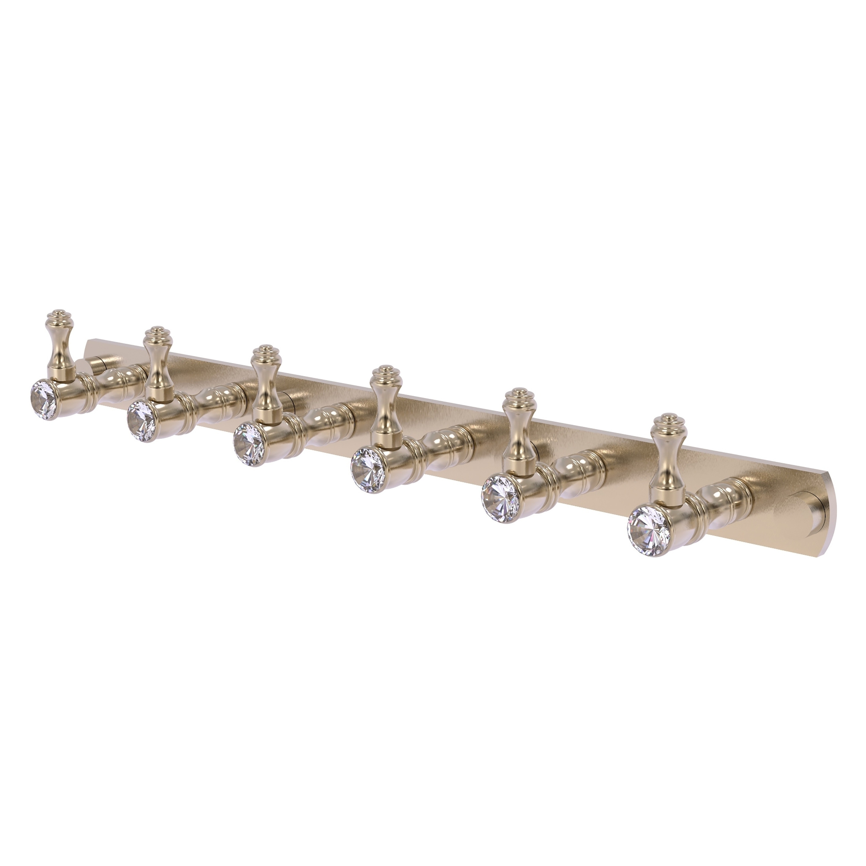 Allied Brass CC-20-6-PEW Carolina Crystal Antique Pewter 6 -Hook Wall mount Towel Hook