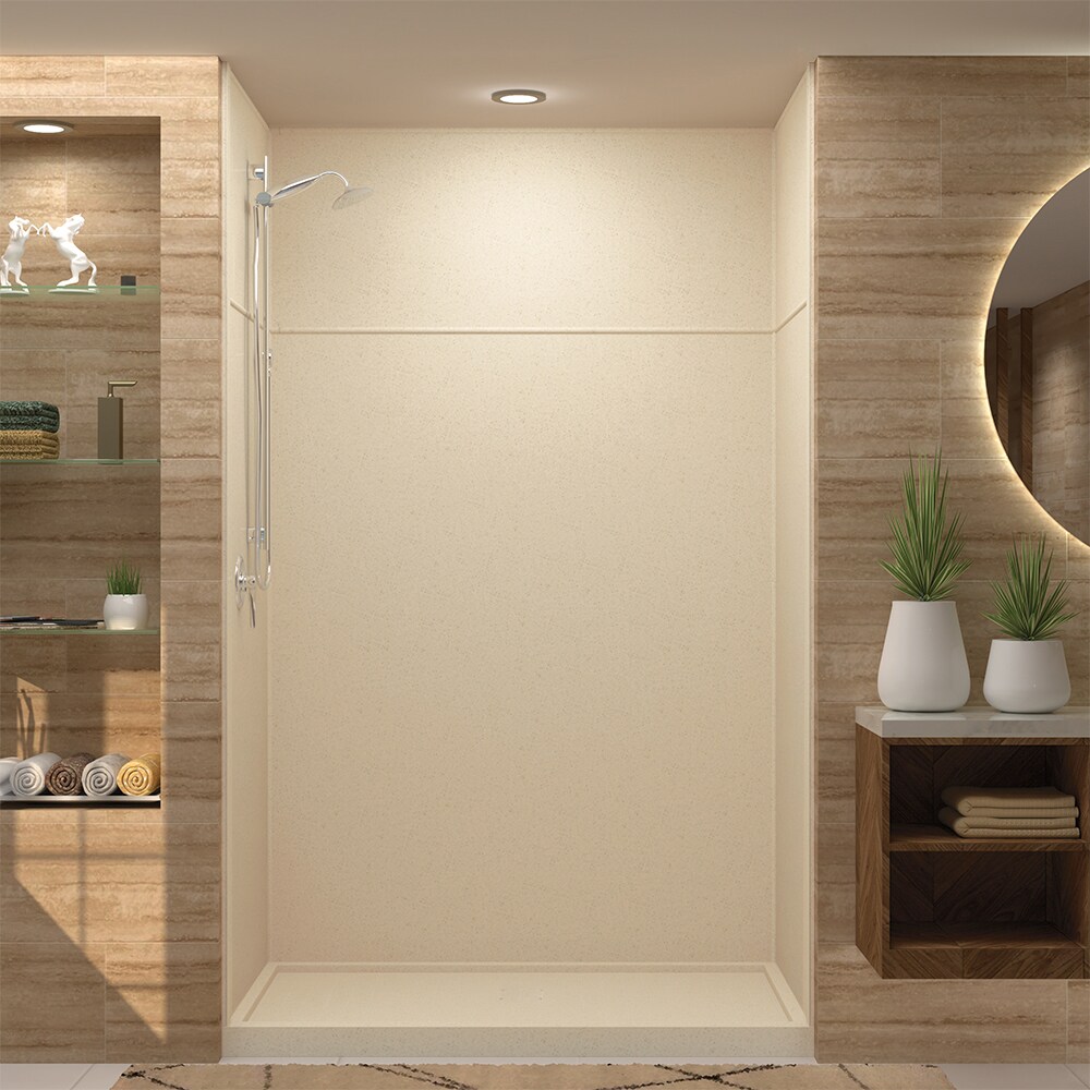 Style Selections RKWFX6067-67 Matrix Khaki (Brown) 5-Piece 36-in x 60-in x 99-in Base/Wall Rectangular Shower (Left or Right Drain)