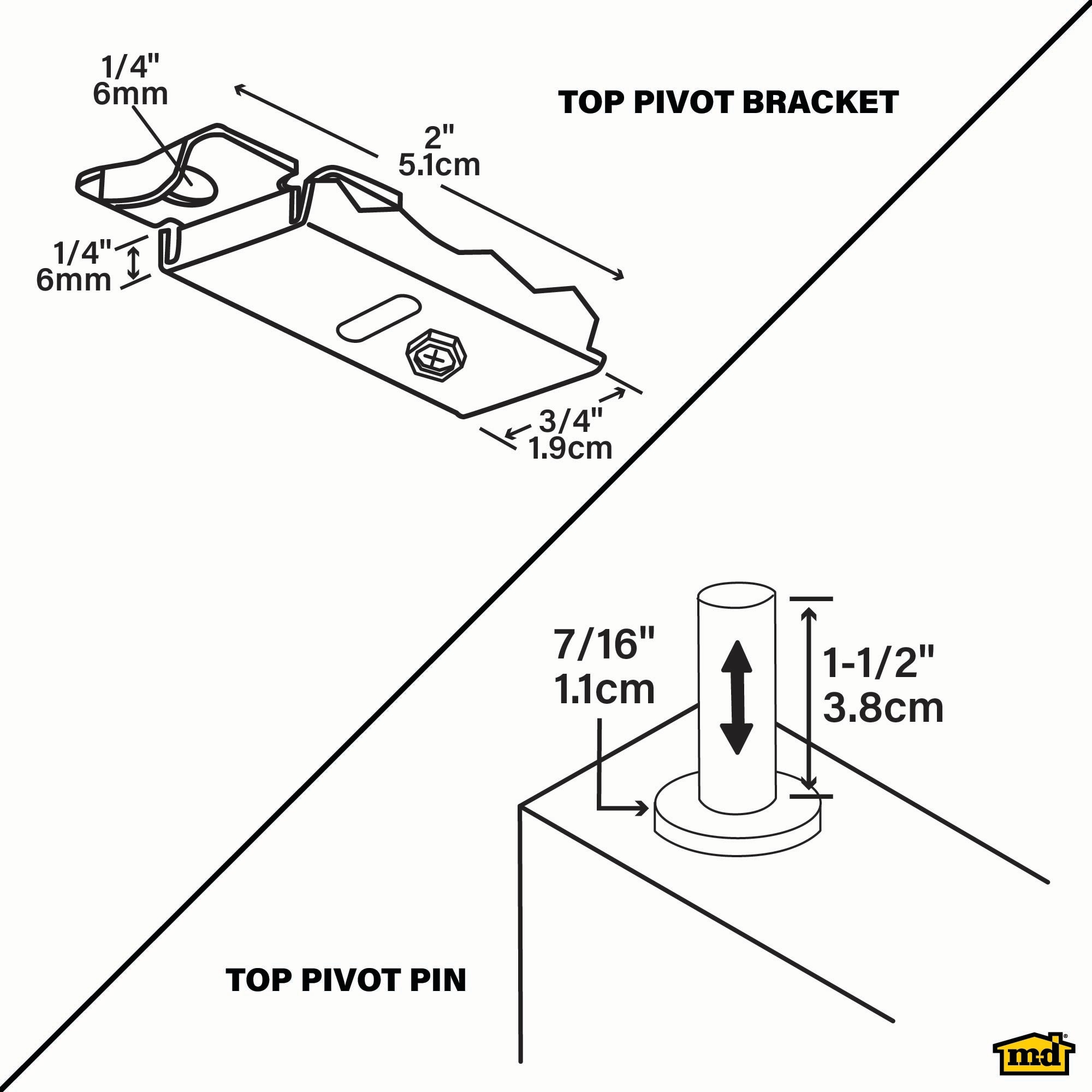 M-D 45102 Bifold-Closet-Door-Pivot-Brackets - View #2