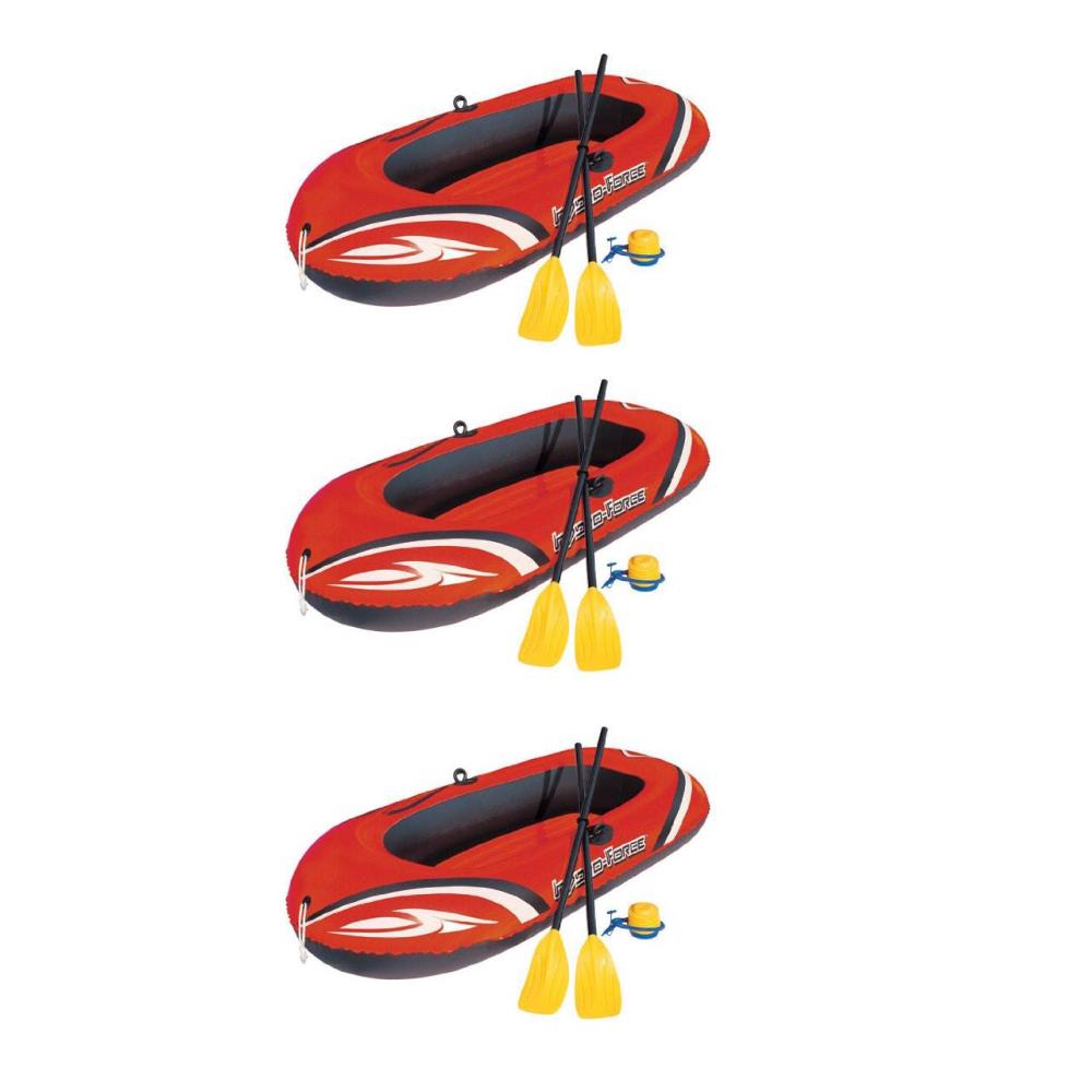 Bestway 72-in x 36-in 1-Seat Orange Inflatable Raft 3-Pack in the