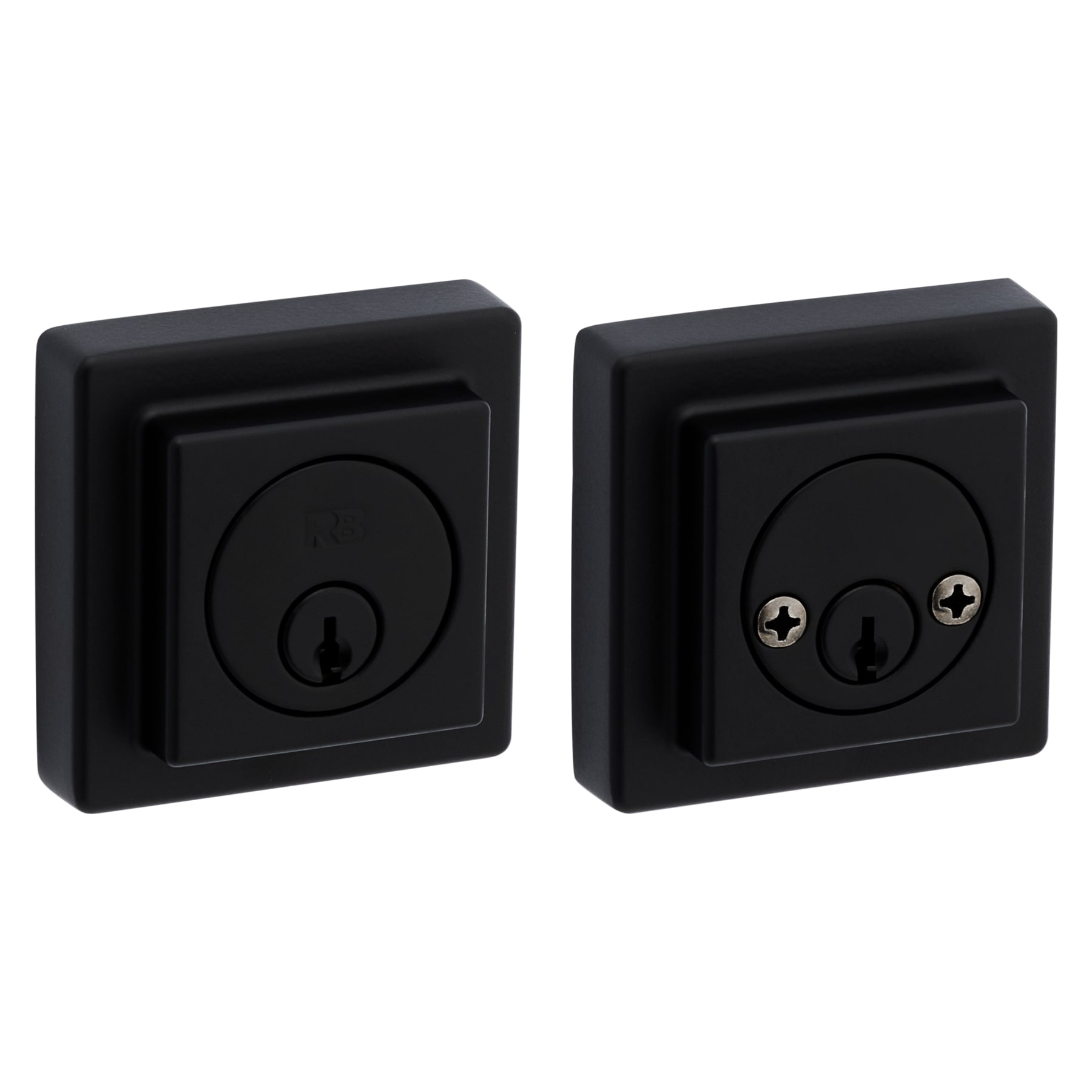 RELIABILT 93720-014 Contemporary Square Matte Black Double Cylinder Deadbolt