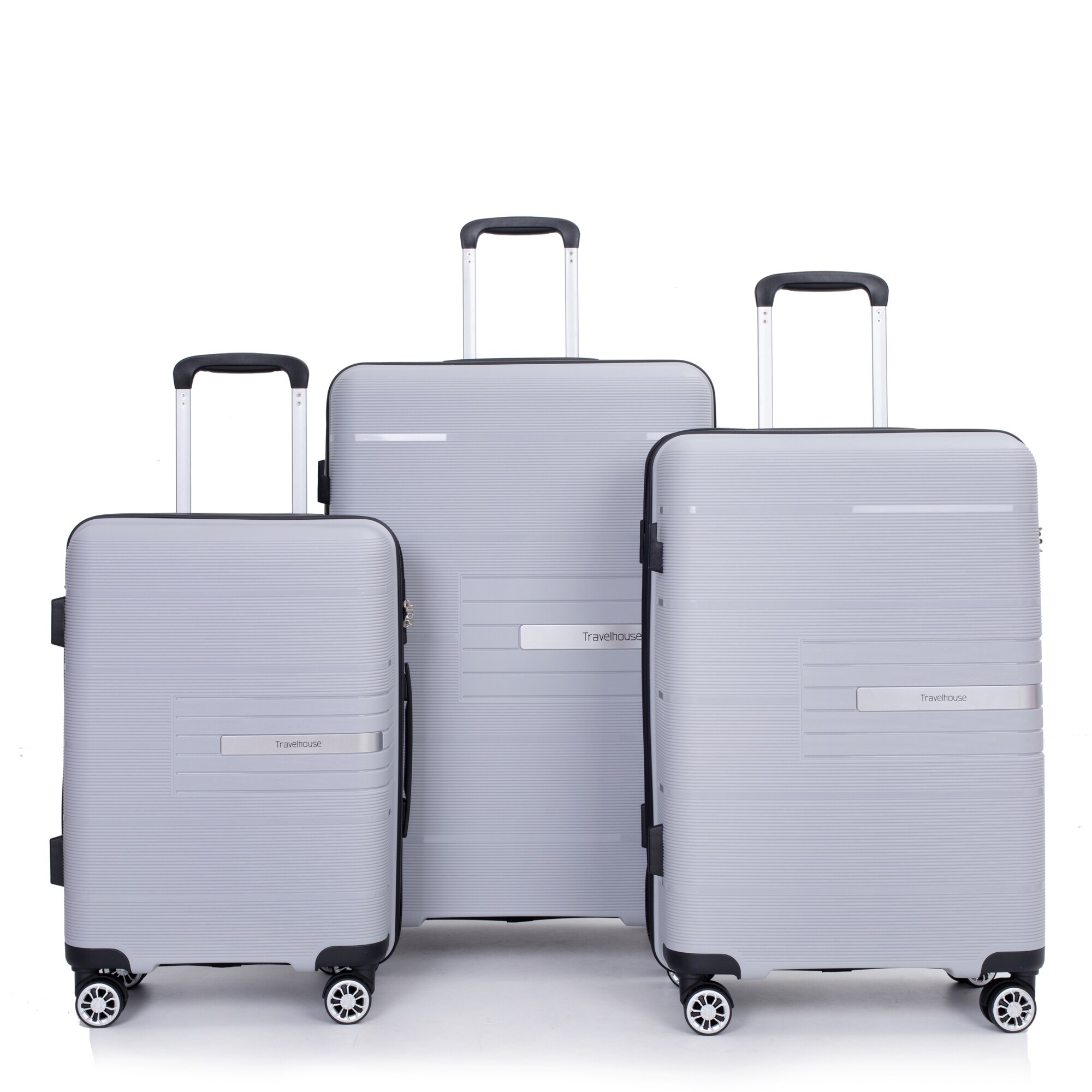 SINOFURN SYD9400022SL 18.9x11.8x28.9 Silver Plastic Hardshell Suitcase set 3 -Bag