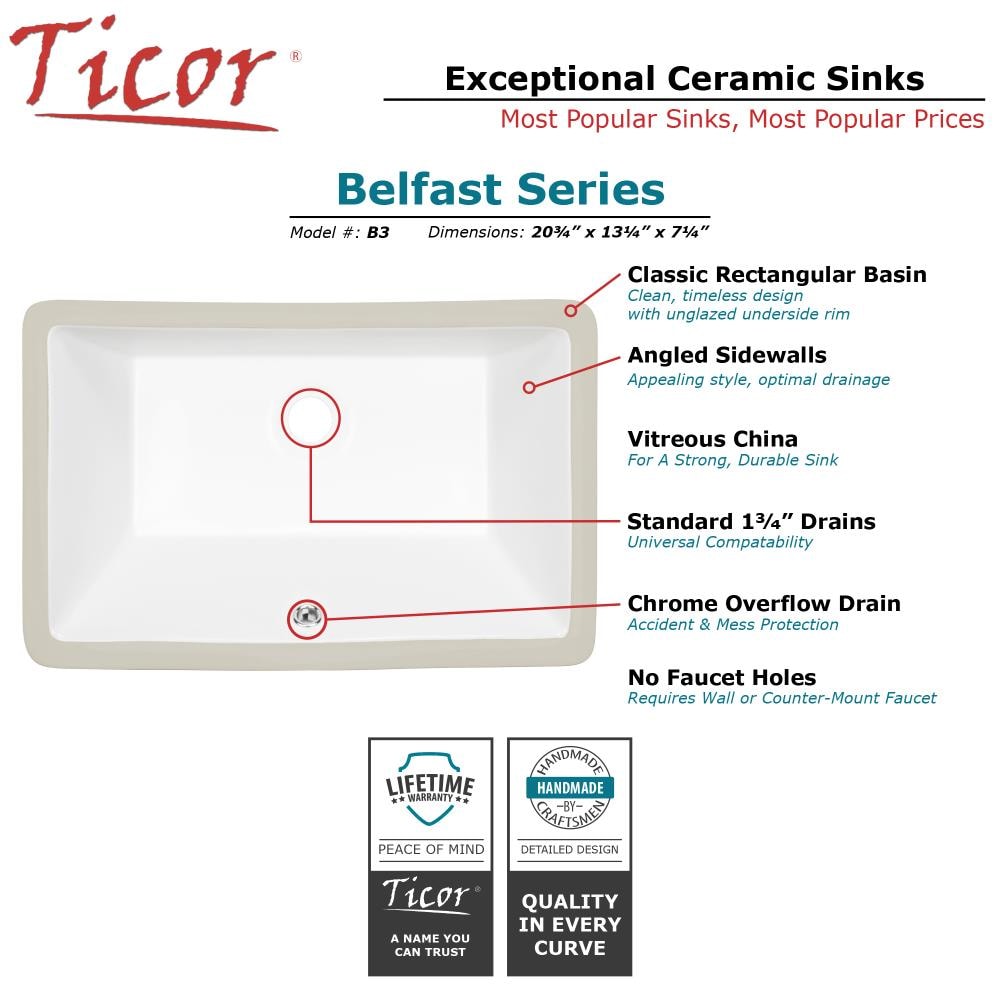 Ticor B3-WT Bath-Sink - View #4
