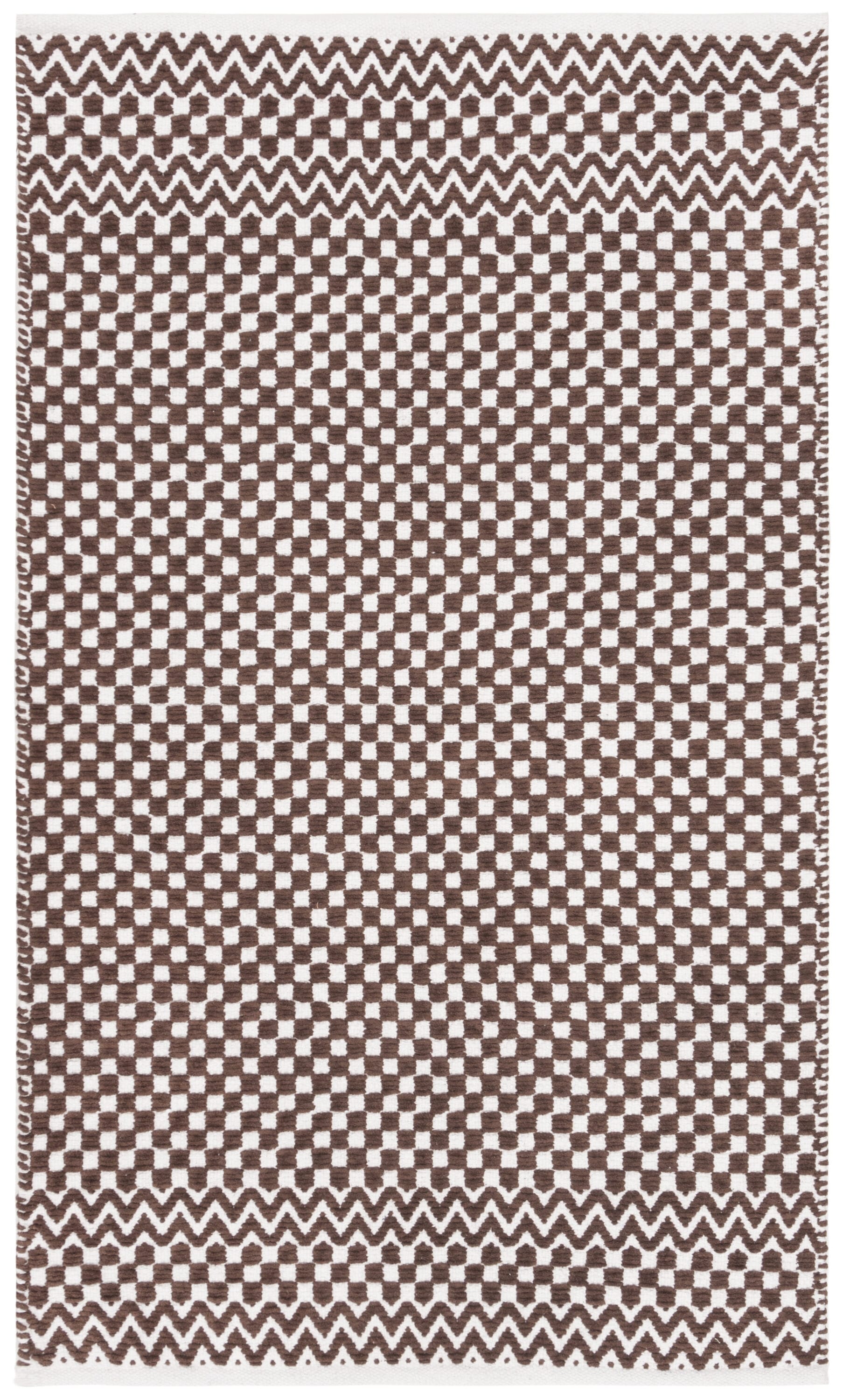 Boston Checkers 686T Brown 3in x 5in Rug