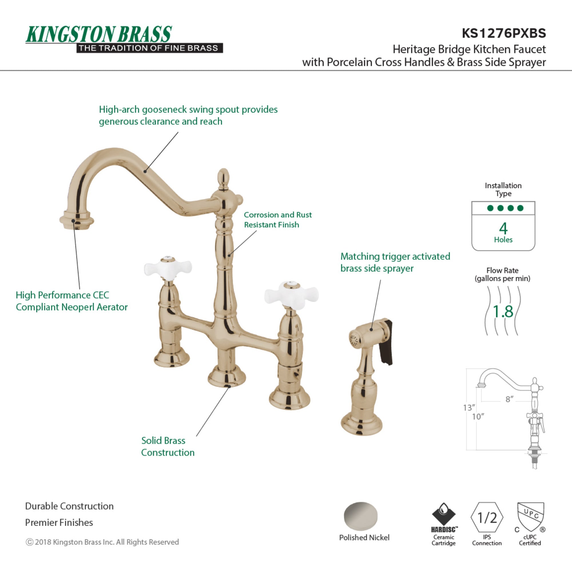 Kingston Brass WLKS1276PXBS Kitchen-Faucets - View #3