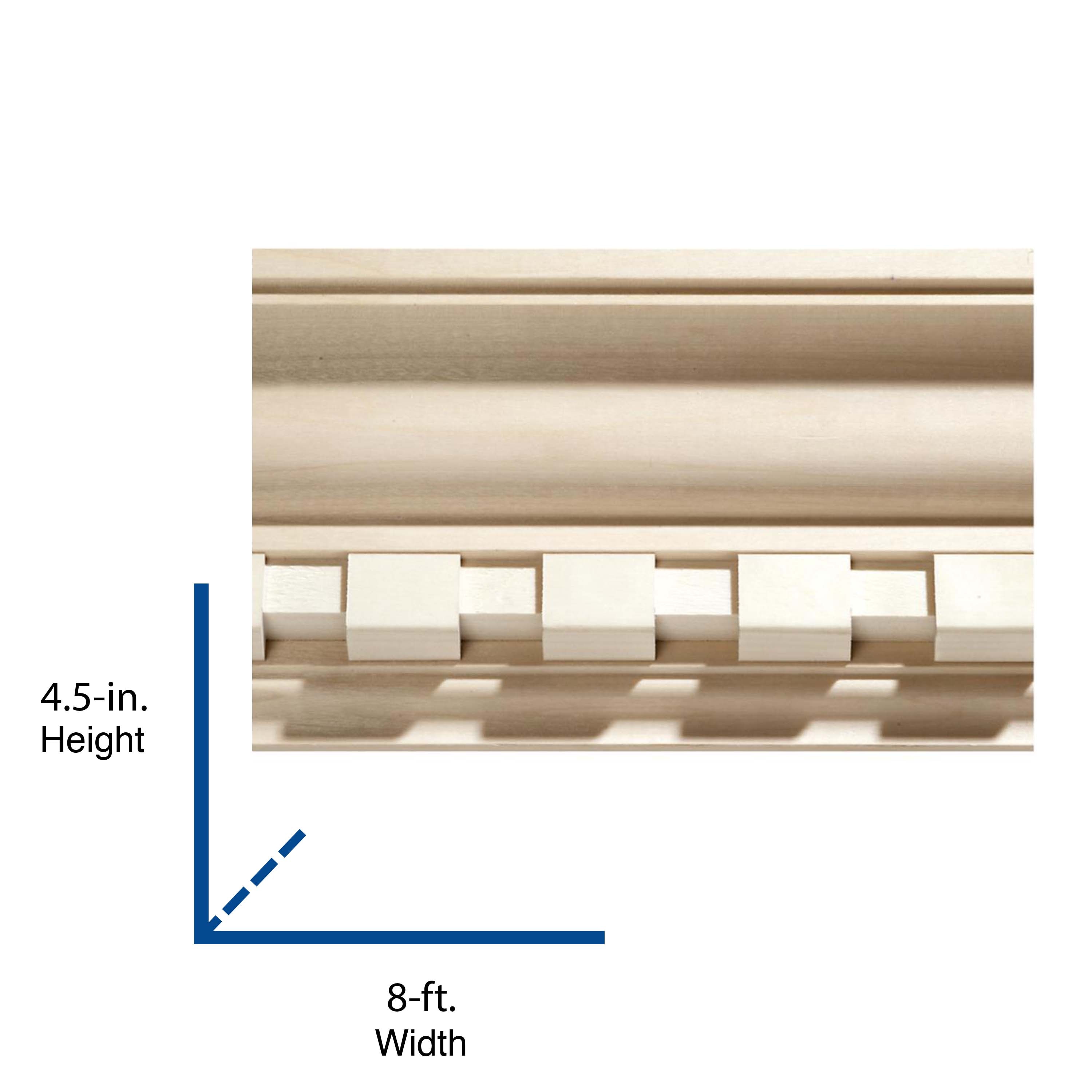 4-1/2-in x 8-ft Unfinished White Hardwood Crown Moulding