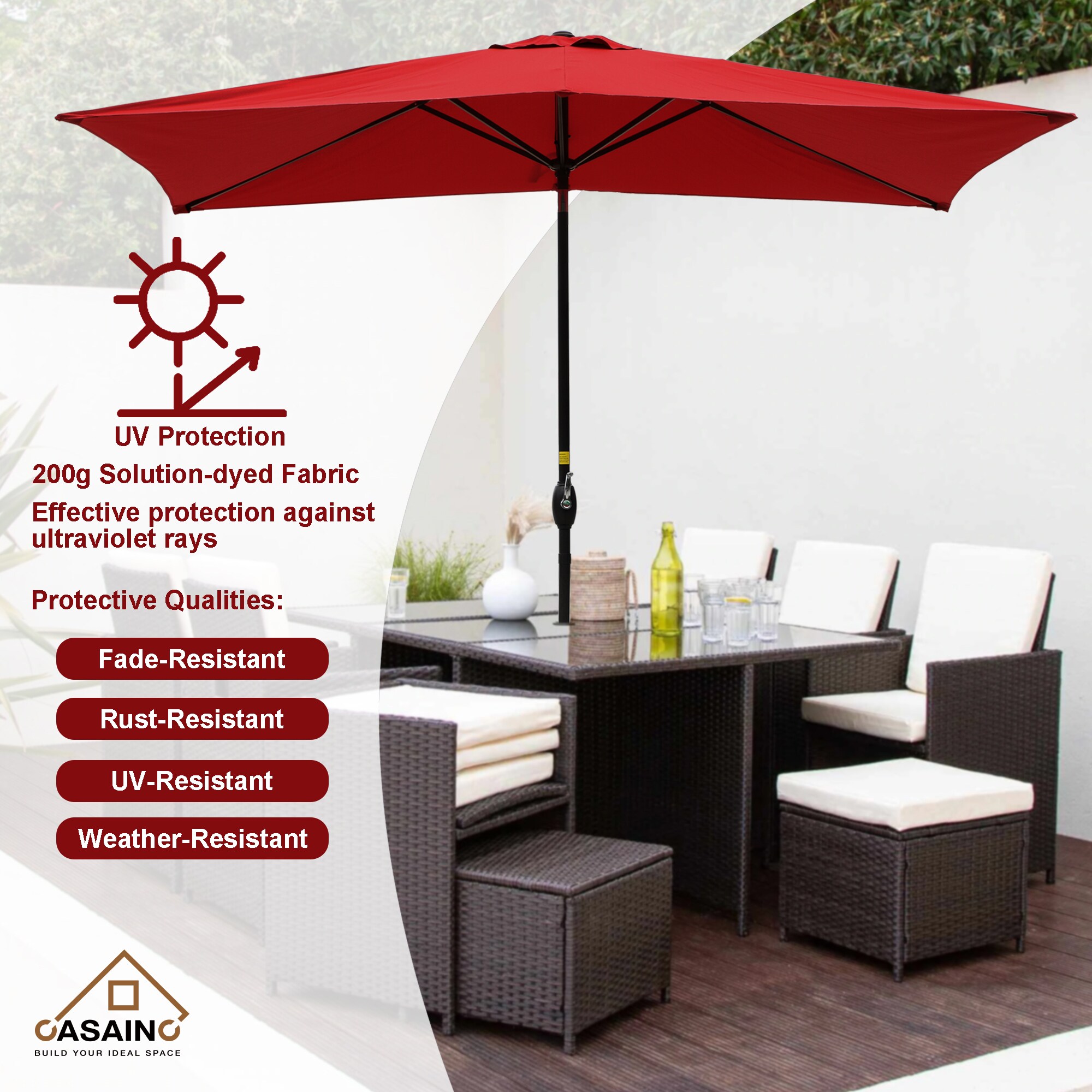 CASAINC WF-SM-042RD Umbrellas-2 - View #2