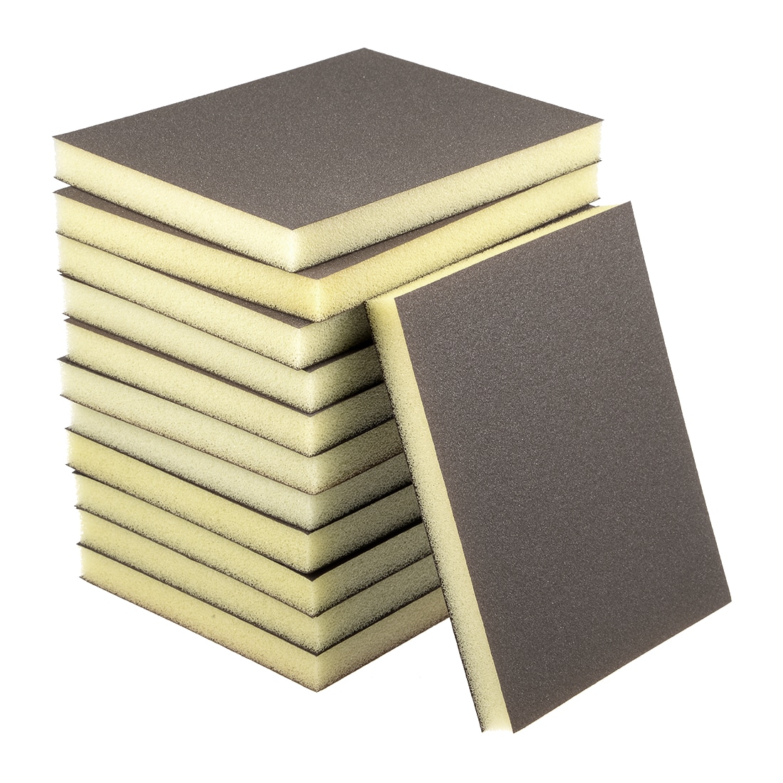 Unique Bargains Sanding Sponge Sanding Blocks 220 Grits Medium Grit Sand Block Pad for Kitchen Metal Drywall Wood 12pcs