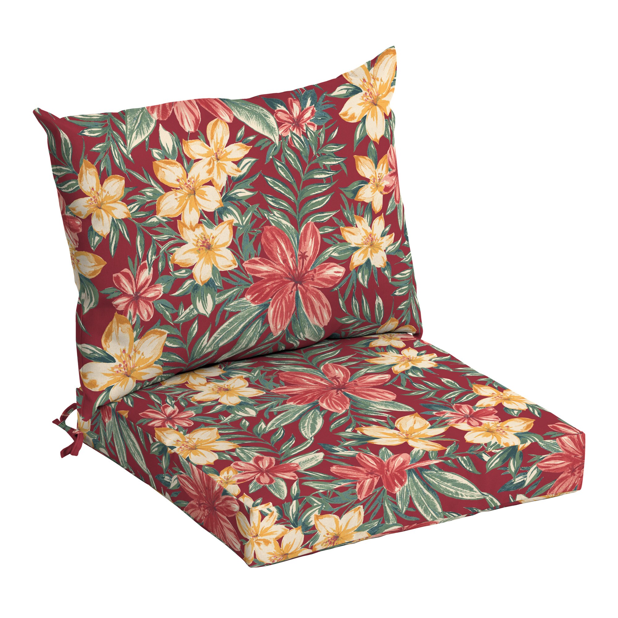 Arden Selections 2-Piece Ruby Clarissa Deep Seat Patio Chair Cushion at ...