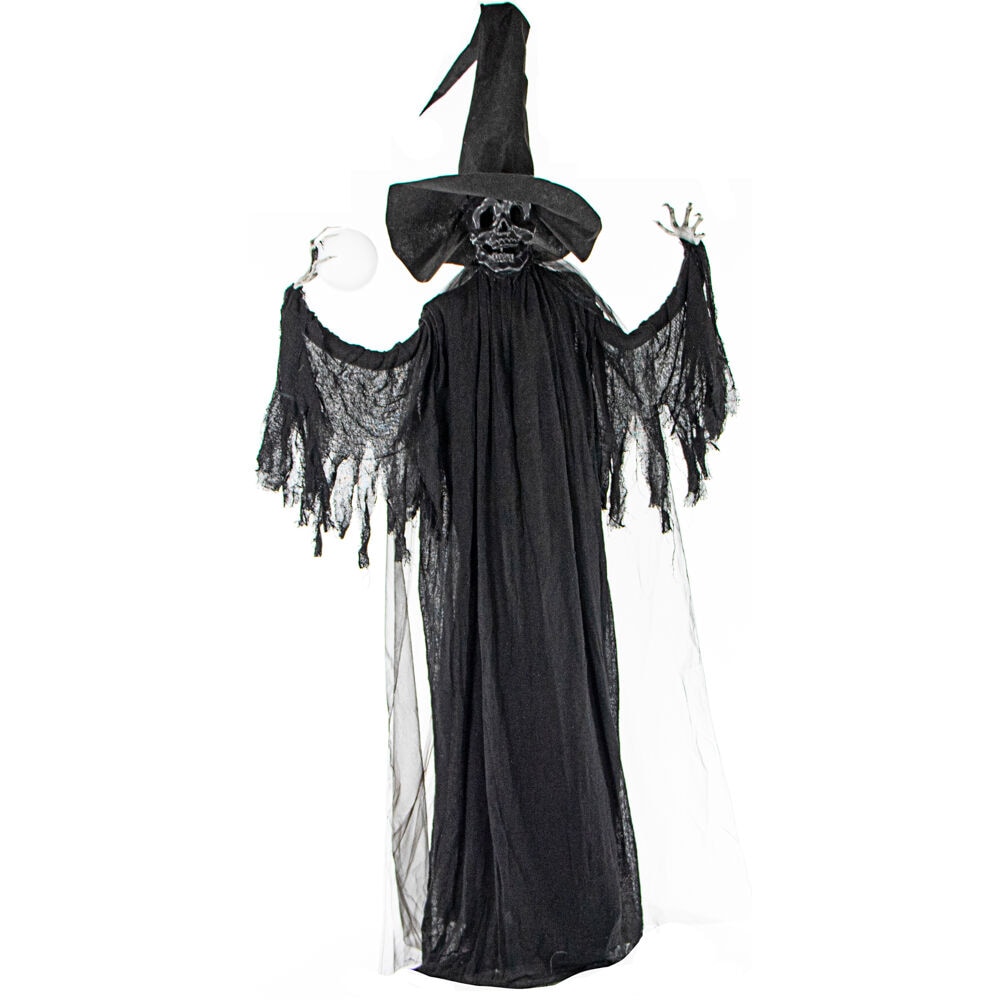 Haunted Hill Farm 7.5-ft Lighted Witch Animatronic in the Outdoor ...