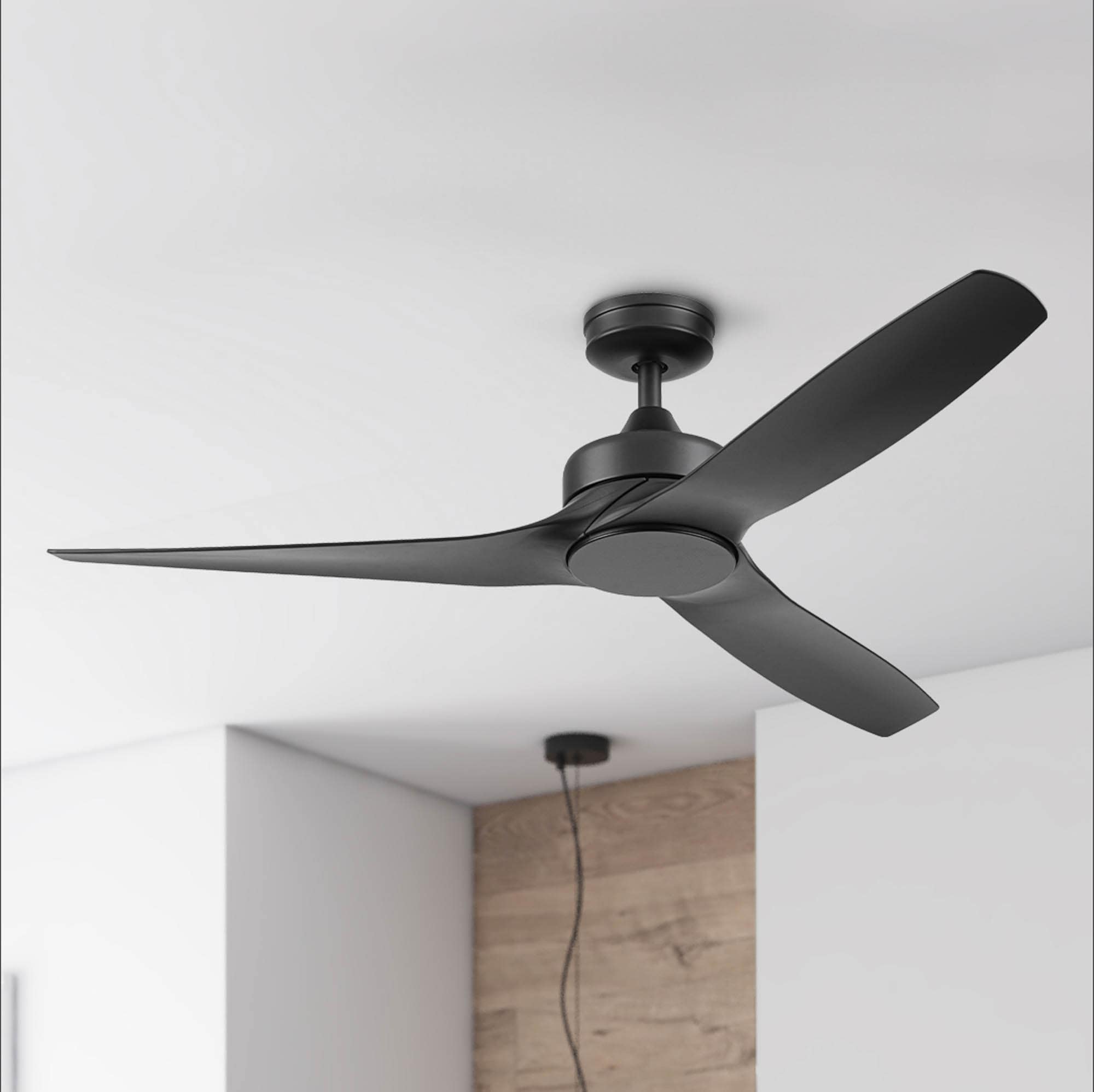 Honeywell 53005-26 Lynton 52-in Outdoor Black with Matte Black Blades Ceiling Fan Without Light and Remote ( 3 -Blade )