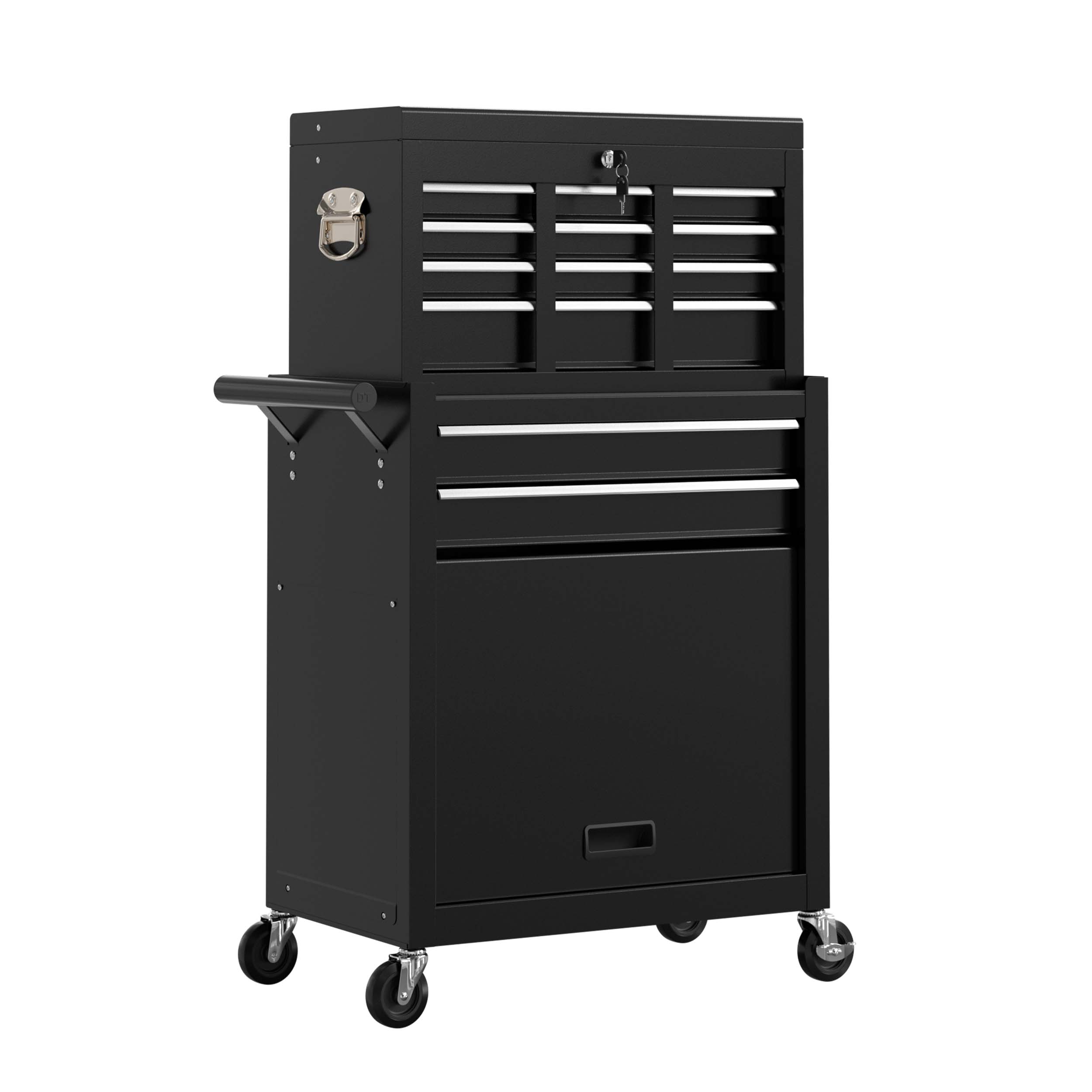 RaDEWAY 24.4-in W x 42.9-in H 8 Ball-bearing Steel Tool Chest Combo (Black)  in the Tool Chest Combos department at