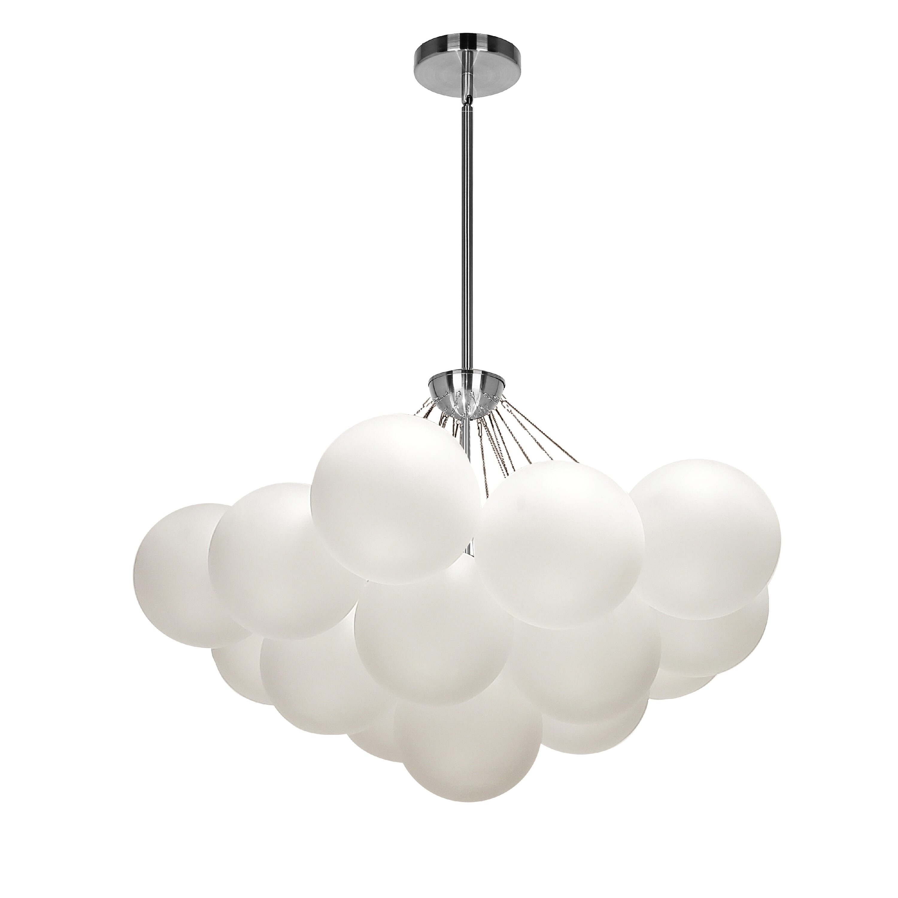 Dainolite Miles Polished Chrome Marbleized glass Metal Chandelier