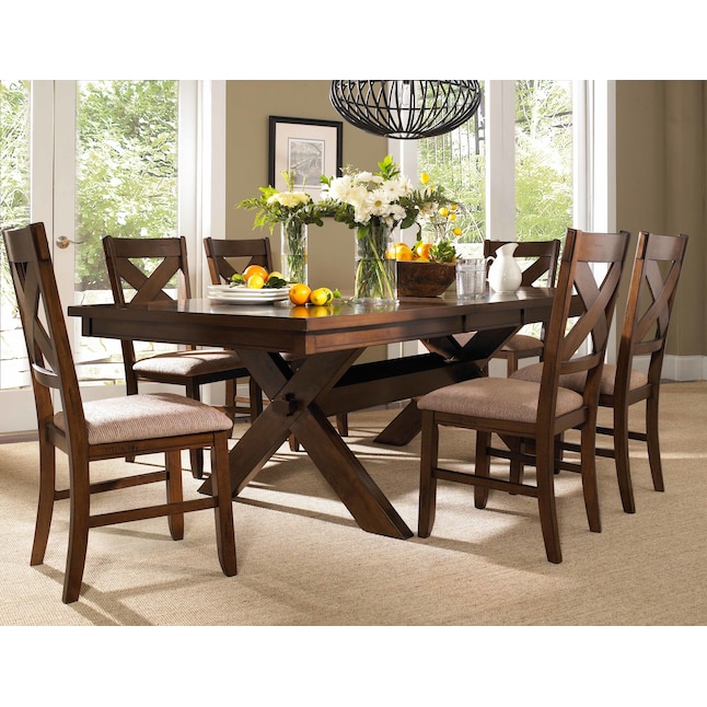 Powell Kraven Dark Hazelnut Traditional, What Length Dining Table Seats 6