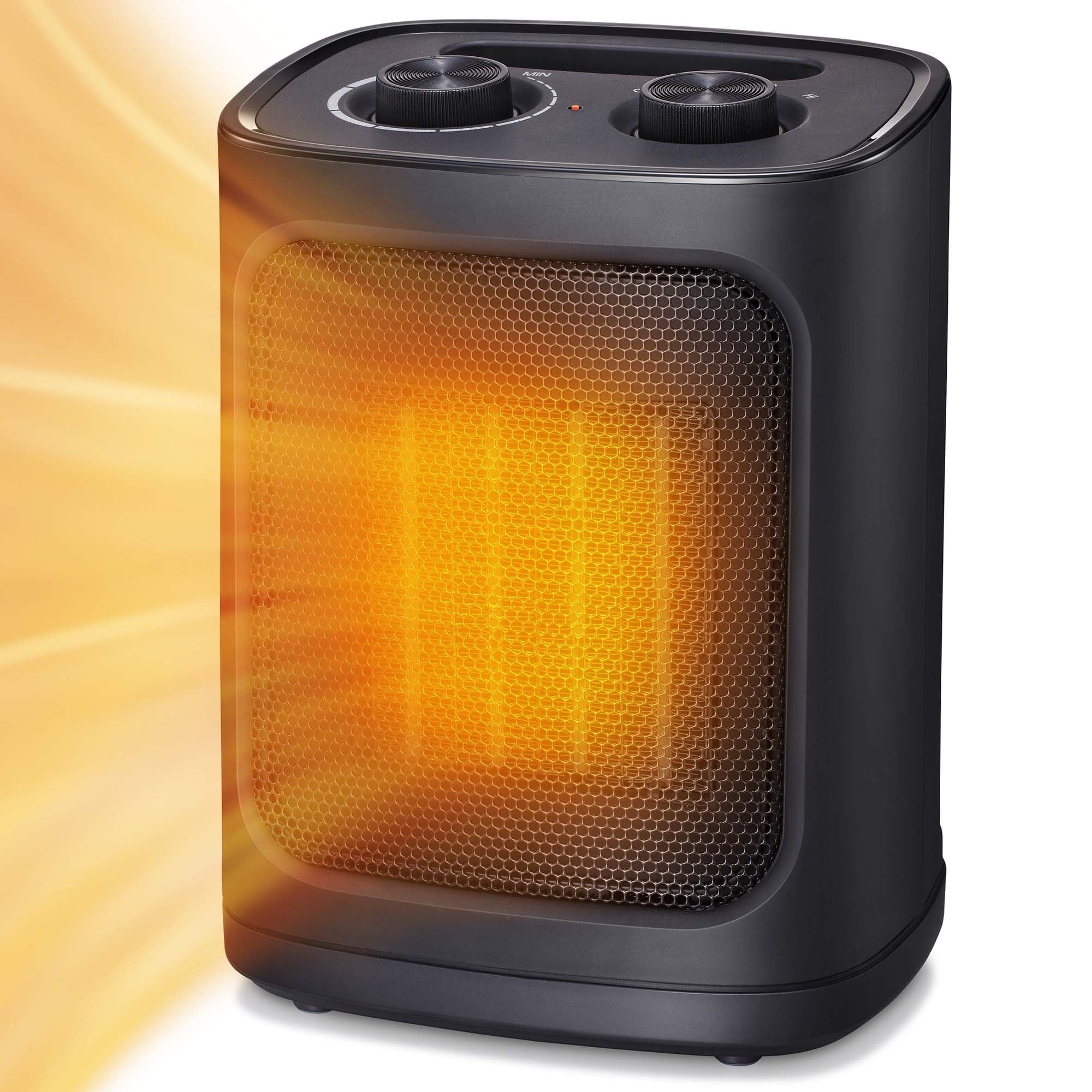 COWSAR LSCE36SPH18BK Up to 1500-Watt Ceramic Compact Personal Indoor Electric Space Heater with Thermostat