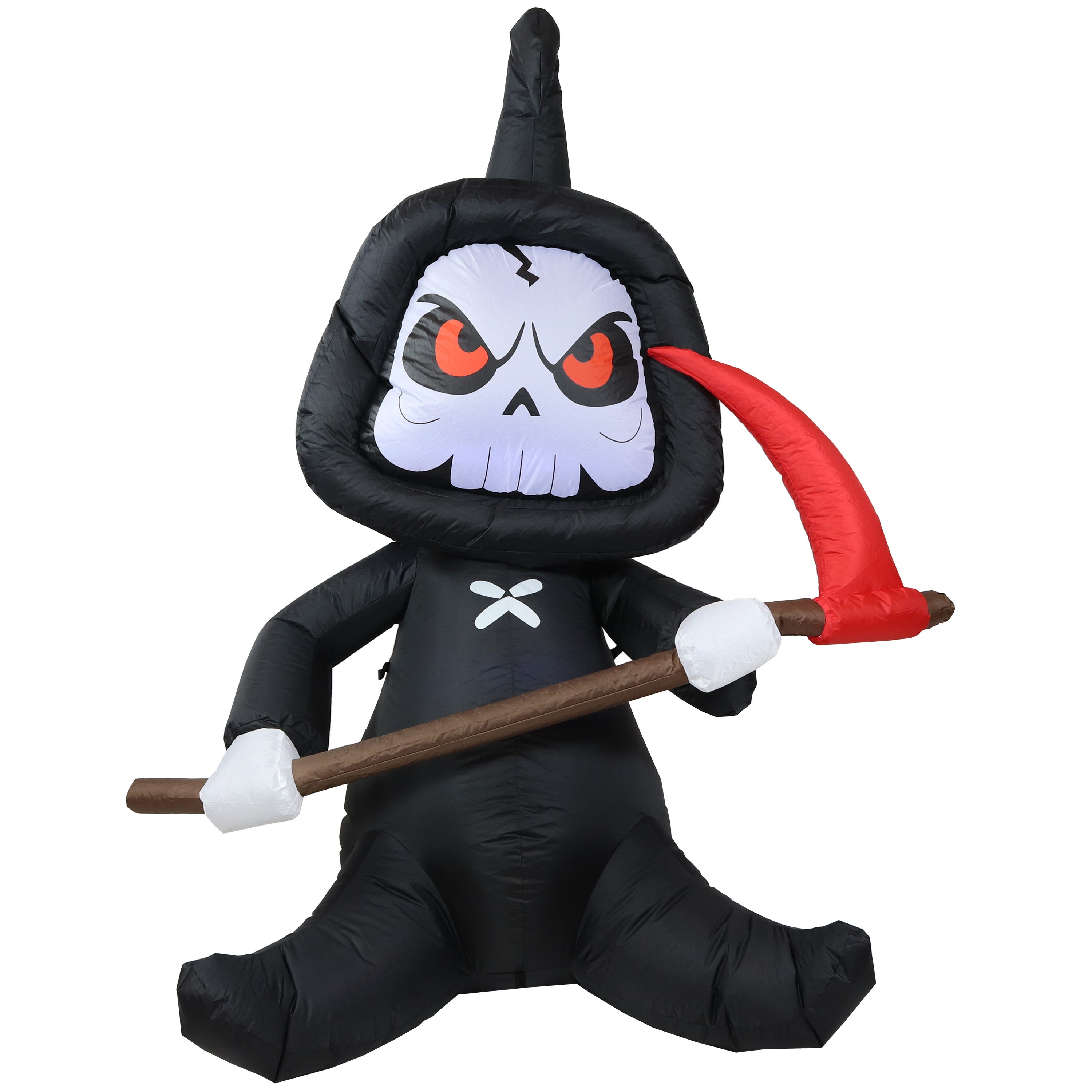 Sunnydaze Decor 5-ft Lighted Grim Reaper Inflatable in the Outdoor ...
