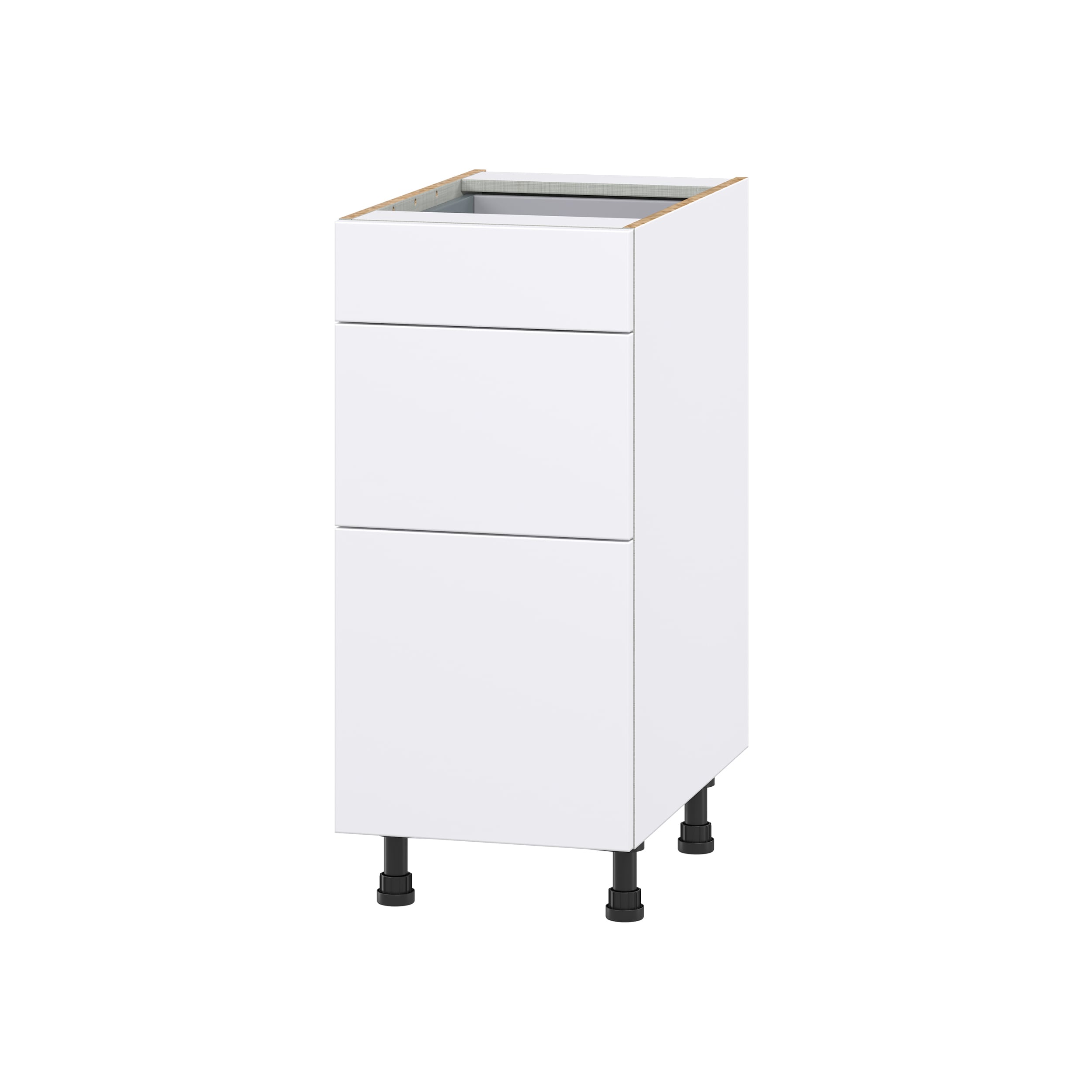 Hugo&Borg DSB3D15-LA Lasalle 15-in W x 34.5-in H x 24-in D Bright White Slab 3 -Drawers Drawer Base Fully assembled Cabinet (Flat Panel Slab)