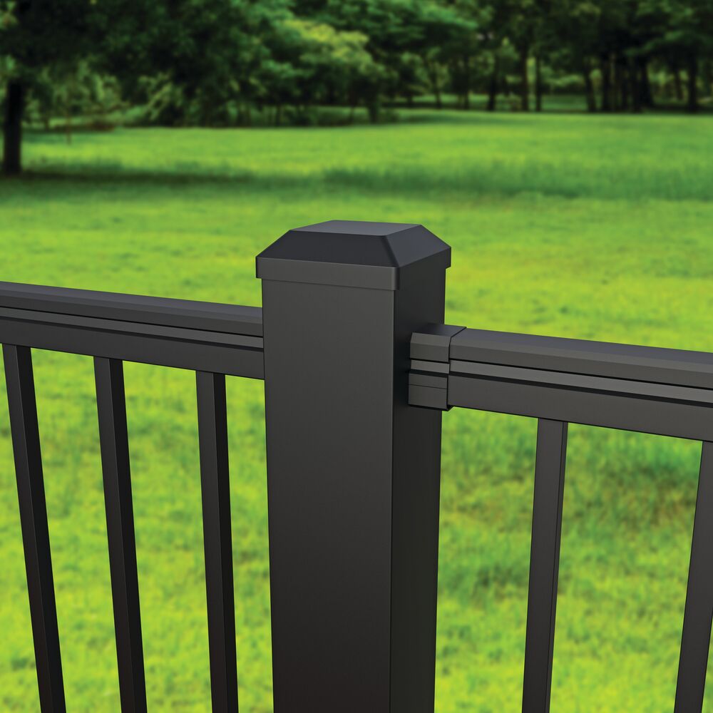 Freedom 4-in x 4-in Matte Black Aluminum Deck Post Cap in the Deck Post ...