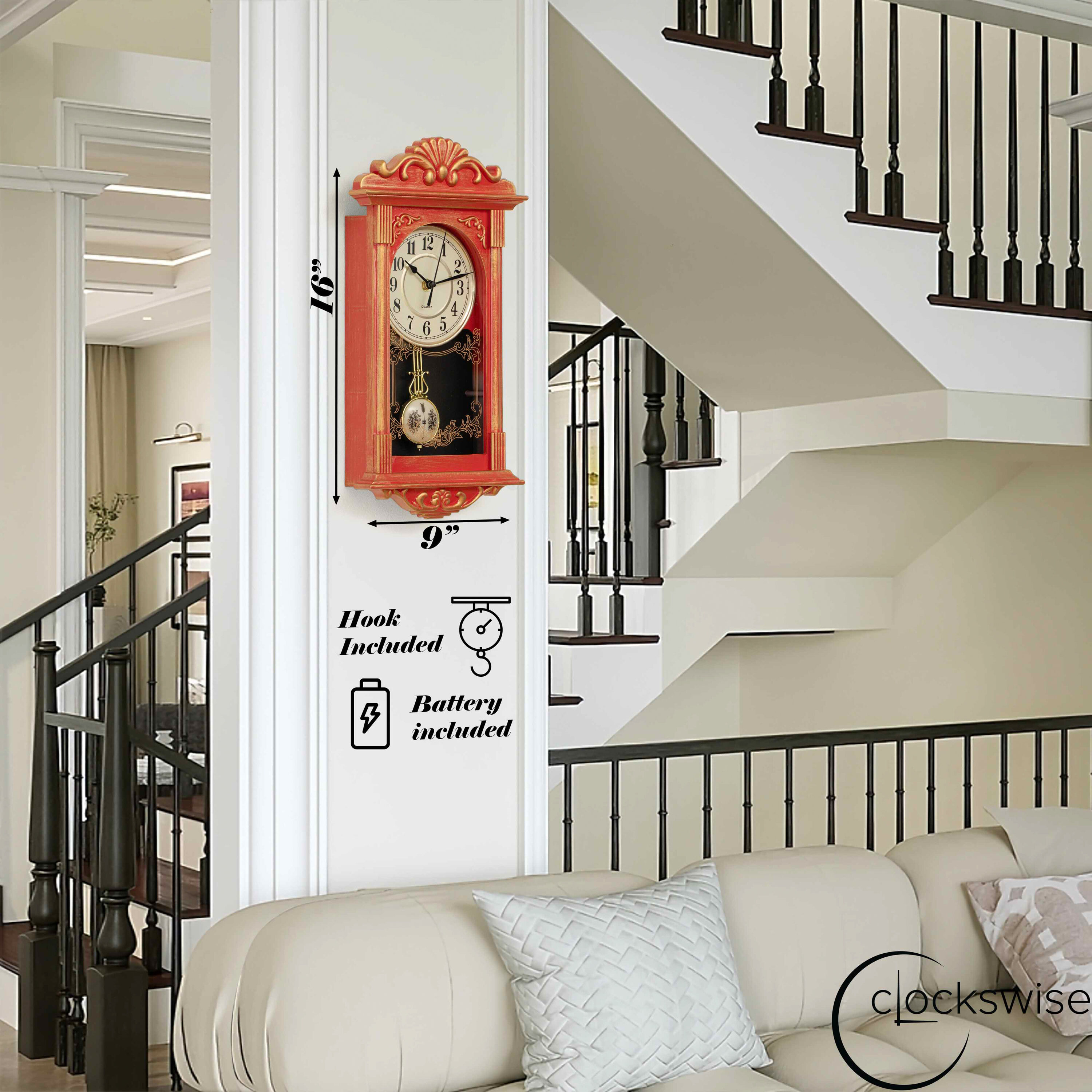 Clockswise QI004145.RD Indoor-Outdoor-Clocks - View #2