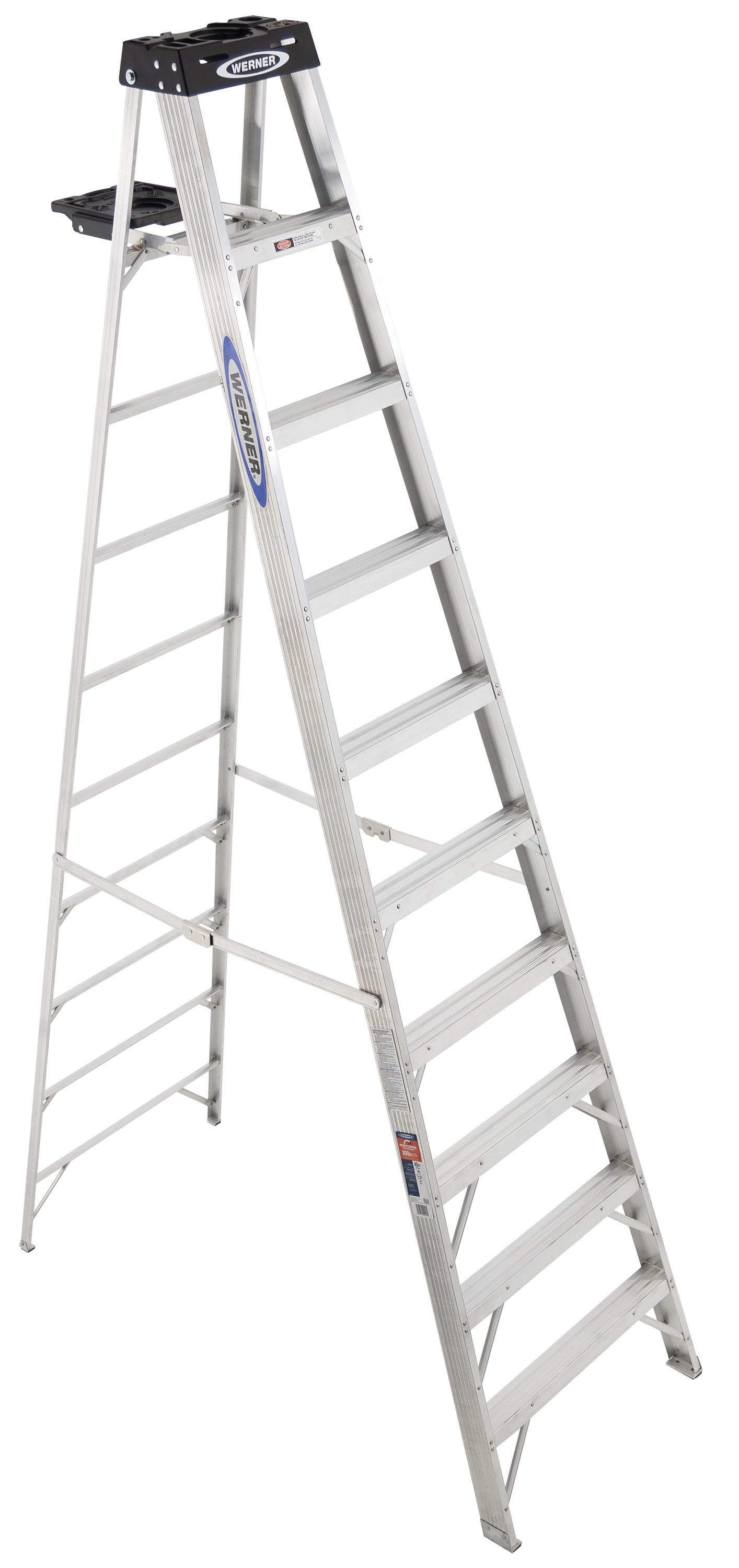 belasting Impressionisme Harmonie Werner 370 Aluminum 10-ft Type 1A- 300-lb Capacity Step Ladder in the Step  Ladders department at Lowes.com