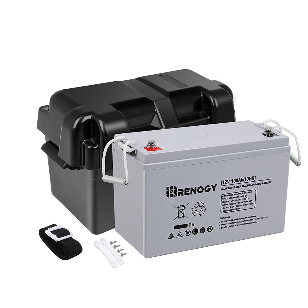 Renogy AGM Battery w/ Battery Box Rechargeable Sealed Lead Acid 121000  Generator Batteries in the Device Replacement Batteries department at