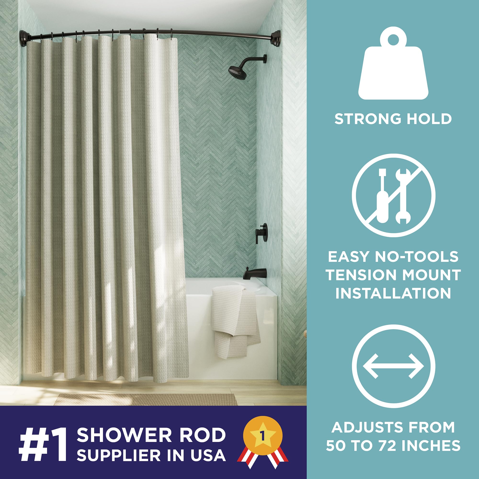Wudkey L4-IM1M7B Shower-Rods - View #2