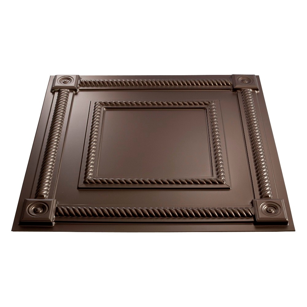 Fasade L61-28 24-in x 24-in Coffer Argent Bronze Patterned 15/16-in Drop Ceiling TIles