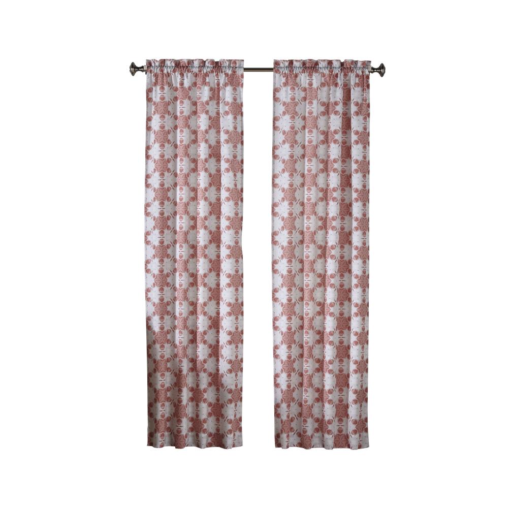 Pairs To Go 16390056X063CRL 63-in Coral Polyester Light Filtering Rod Pocket Curtain Panel Pair