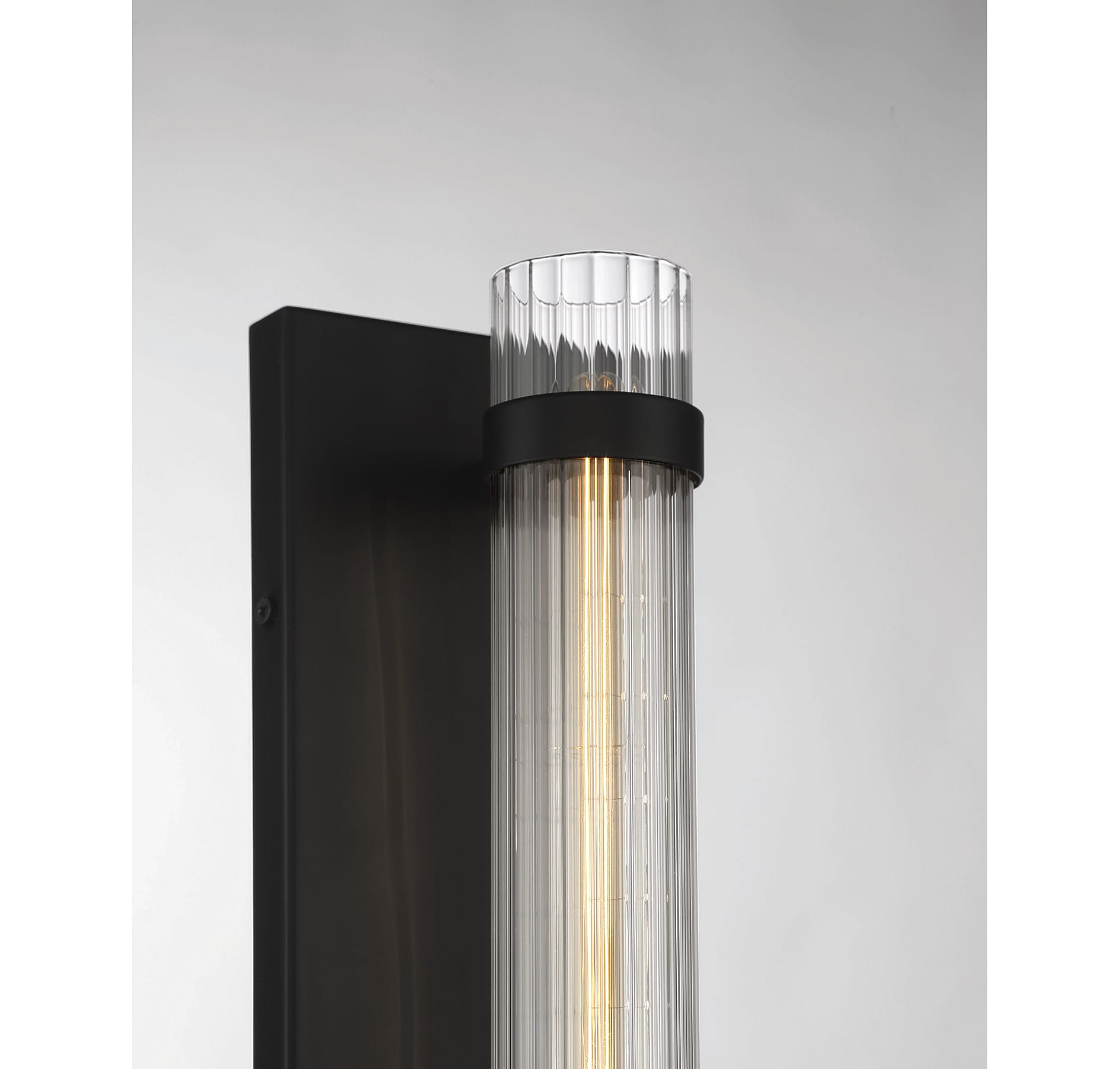 Willmar Matte Black Metal and Glass Wall Sconce