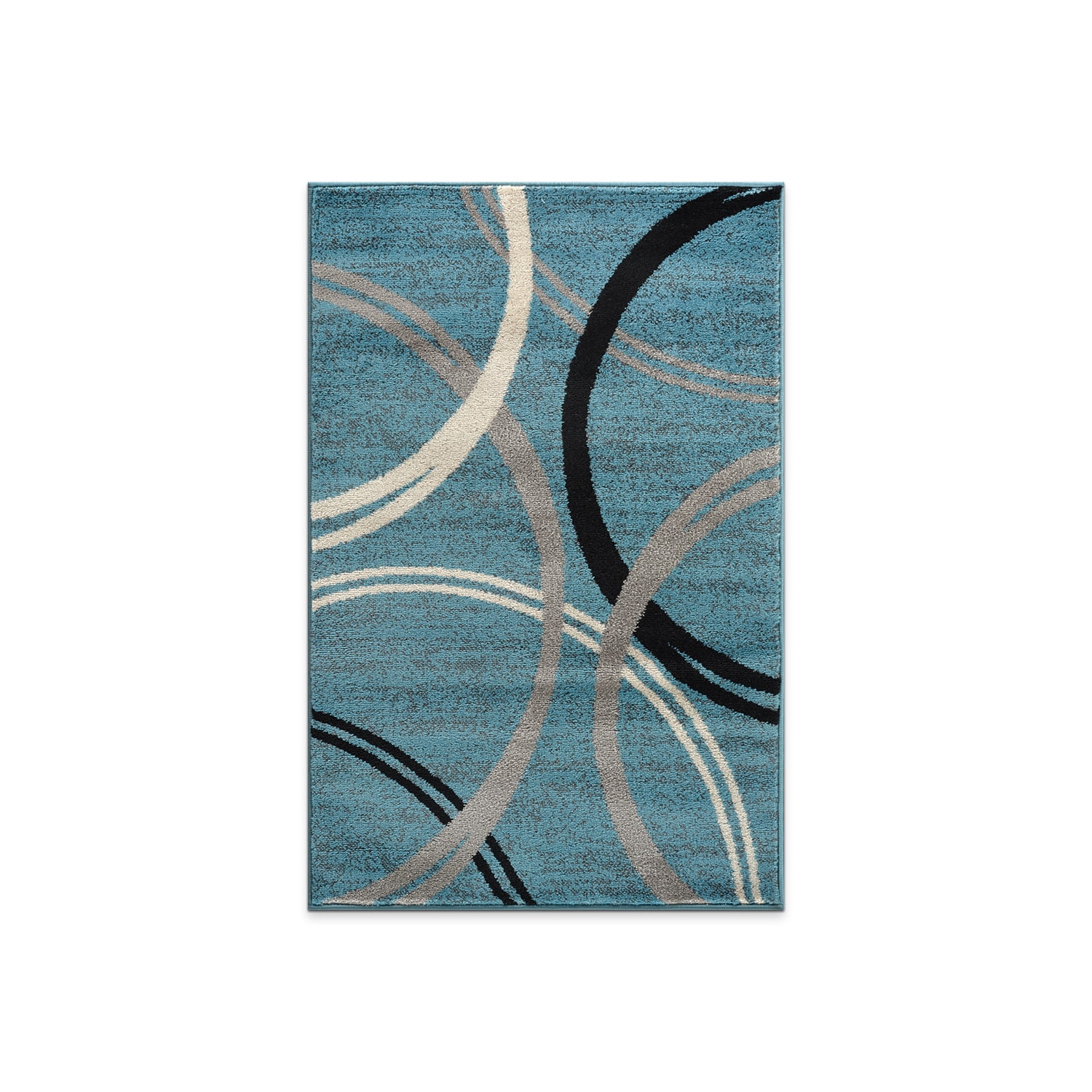 World Rug Gallery 377BLUE27X4 2 x 4 (ft) Loomed Polyester/Polypropylene Blue Rectangular Indoor Geometric Global Runner rug