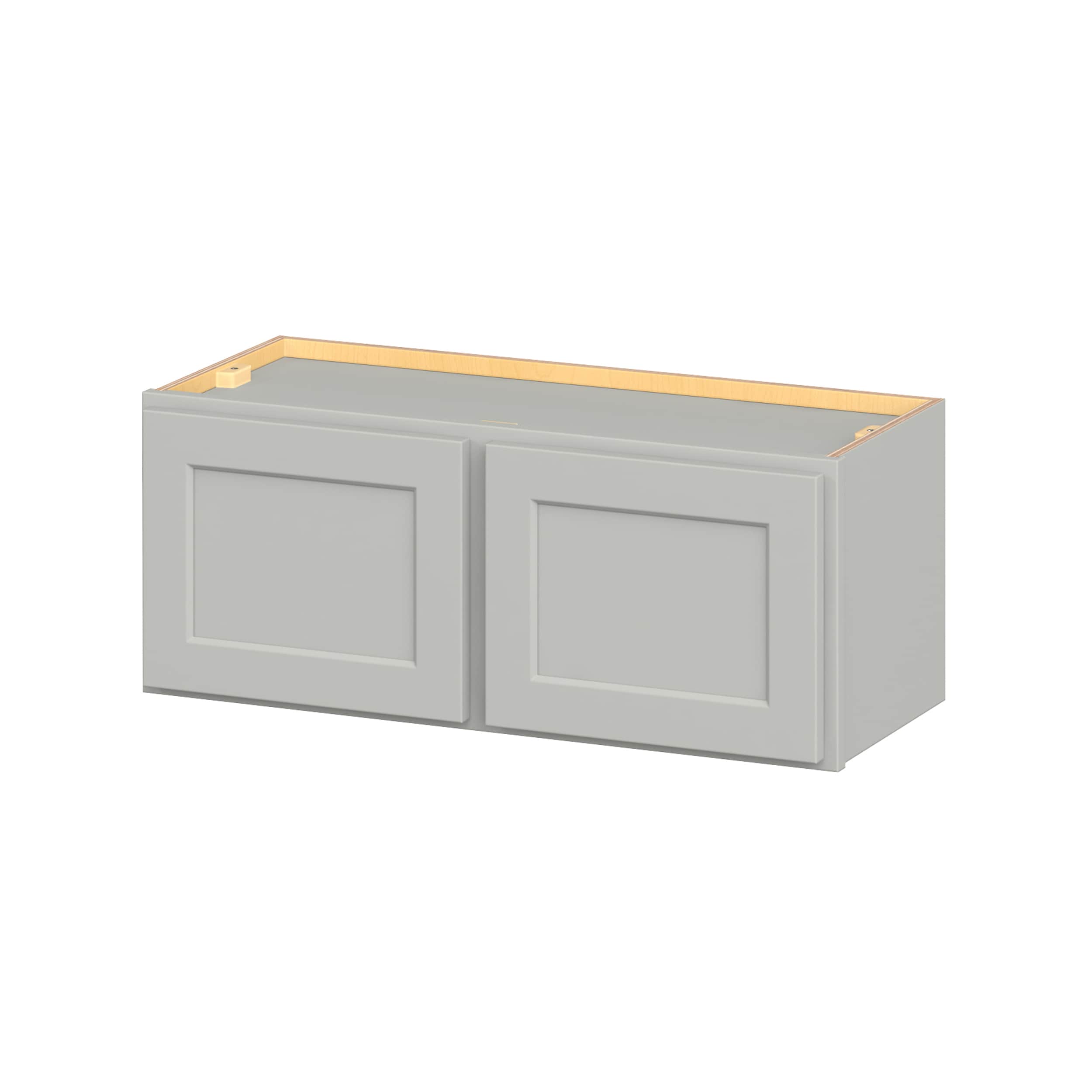 Hugo&Borg PRO Jasper 30-in W x 24-in H x 15-in D Whisper Gray Wall Ready To Assemble Plywood Cabinet (Flat Panel Shaker Door Style)