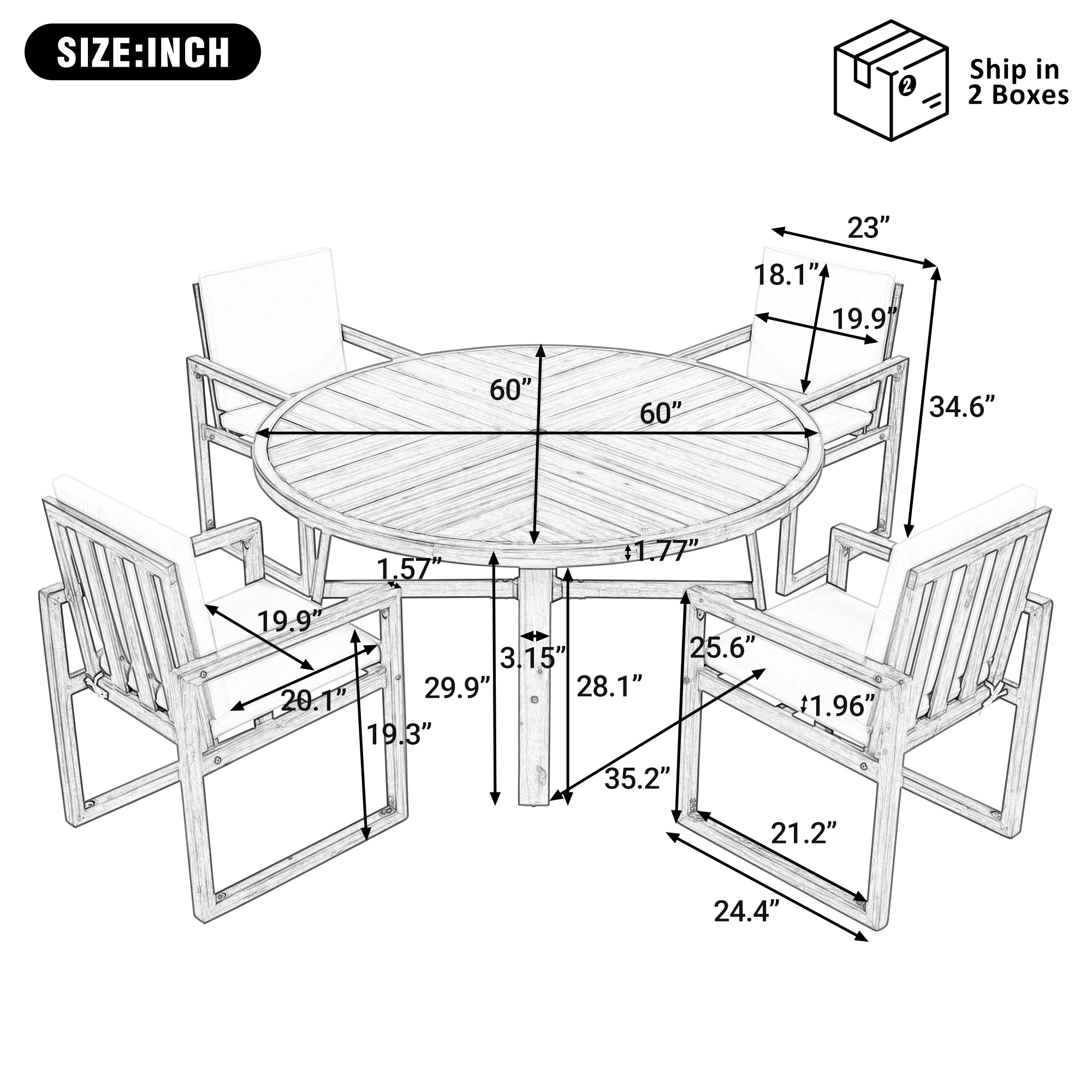 LOVMOR SF-Y-N719Z000210A Patio-Dining-Sets - View #2