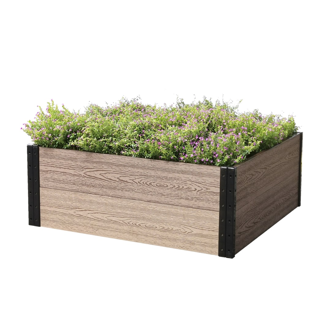 Everbloom R143638 38.0-in W x 36.0-in L x 14.0-in H Brown Composite Raised Garden Bed