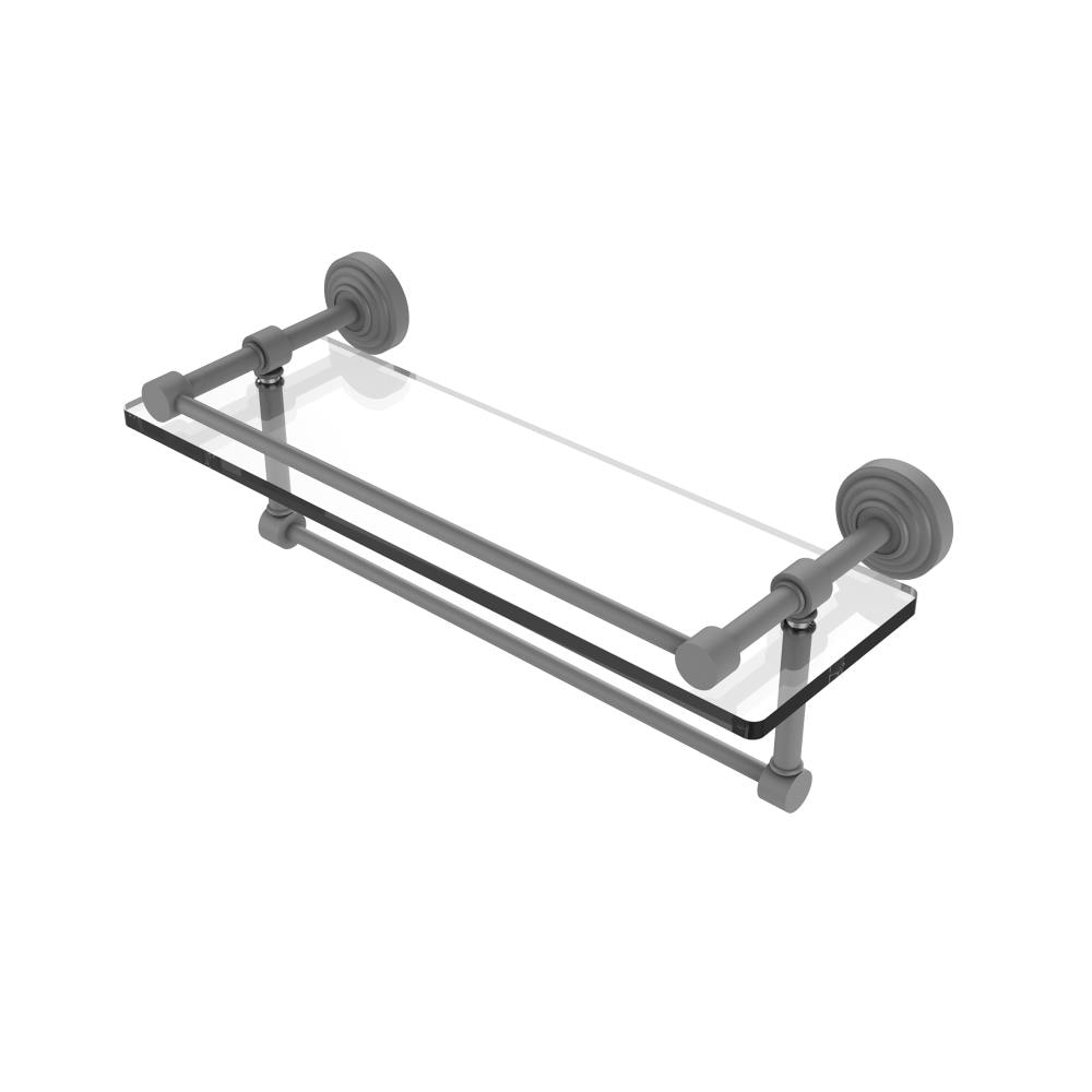 Allied Brass WP-1TB/16-GAL-GYM Waverly Place Matte Gray Wall mount Bathroom Shelf ( 16-in x 5-in x 5-in )